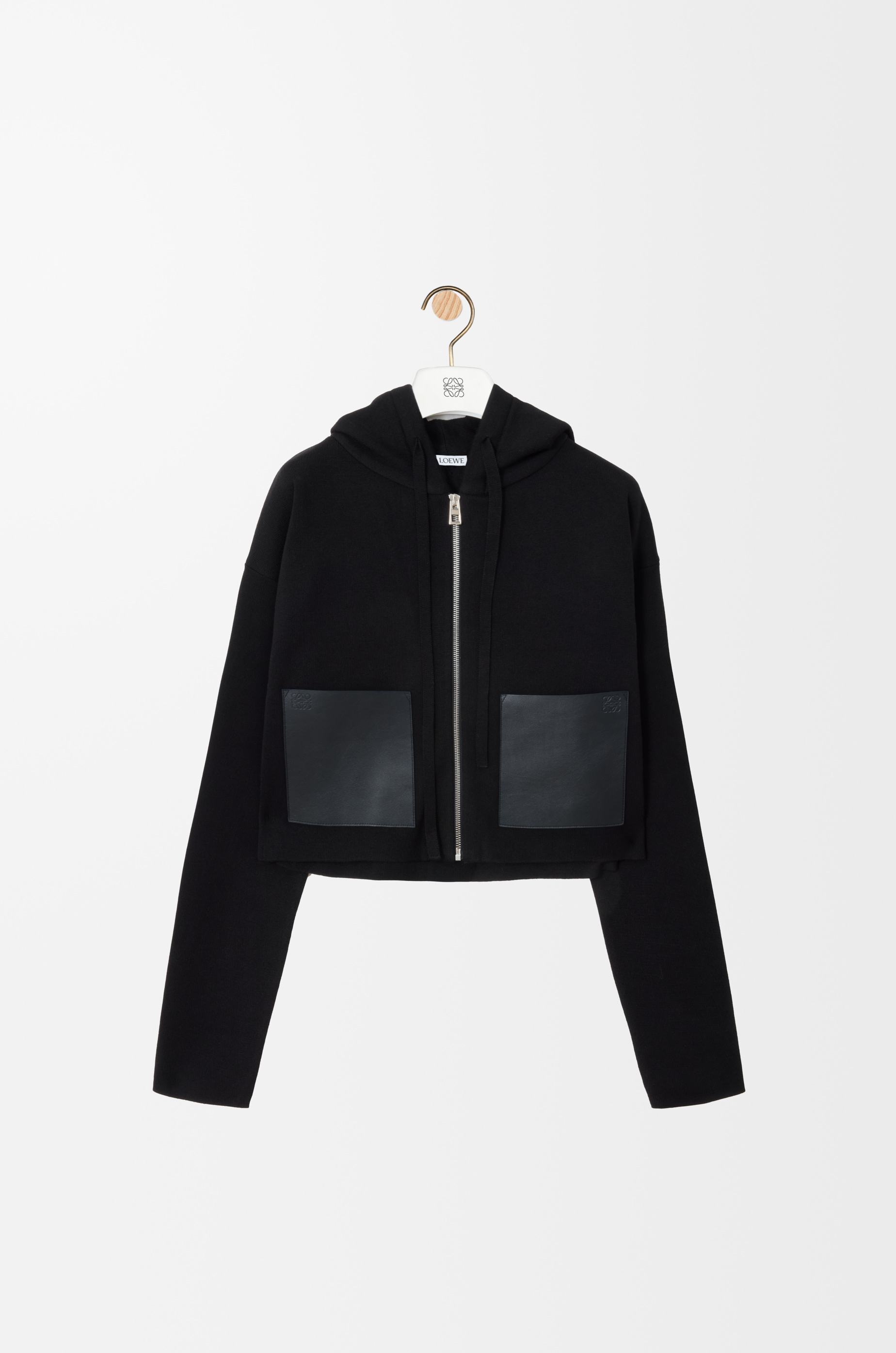 Zip-up hoodie in wool Black - LOEWE