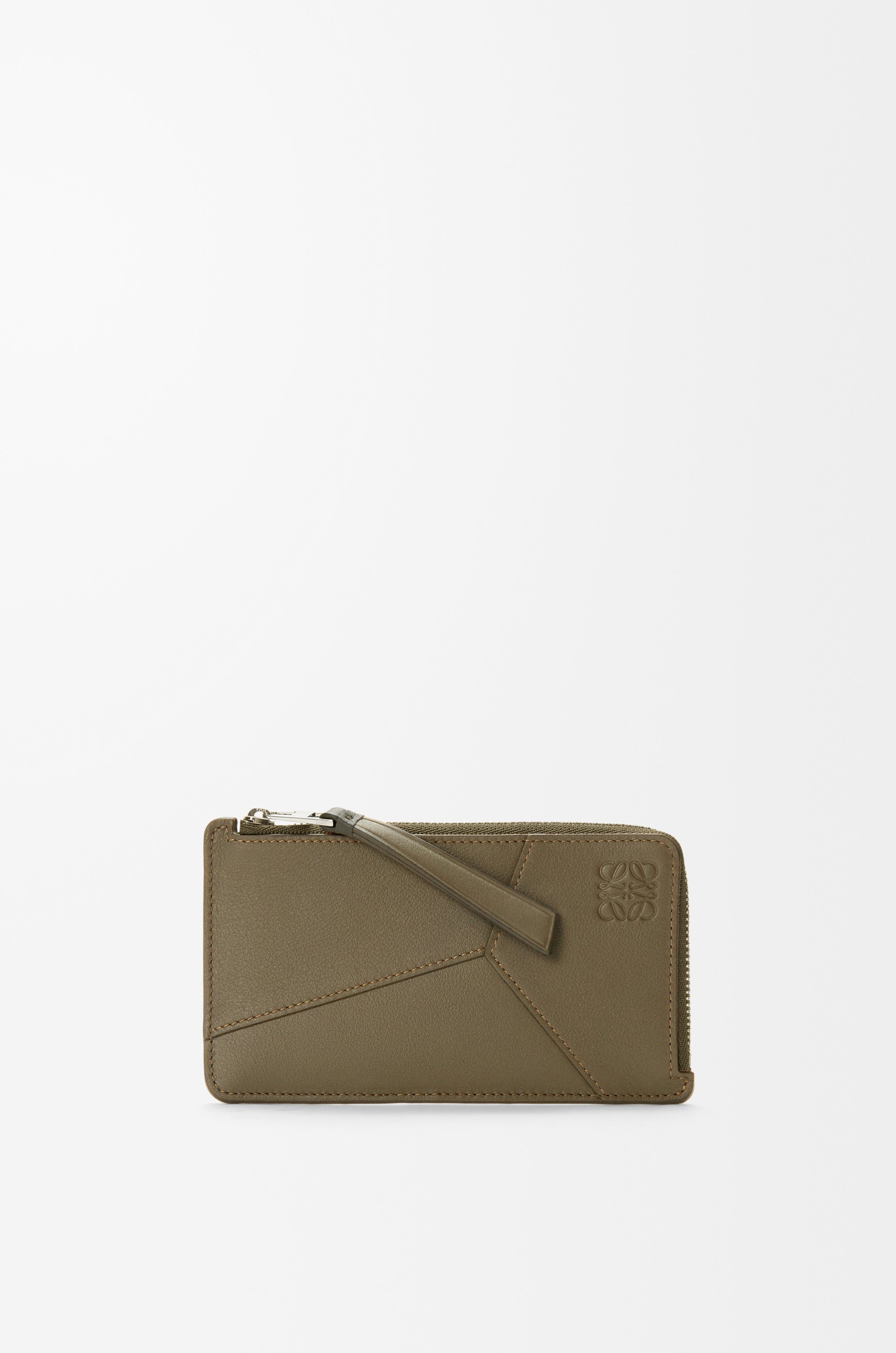 Puzzle long coin cardholder in classic calfskin Green - LOEWE