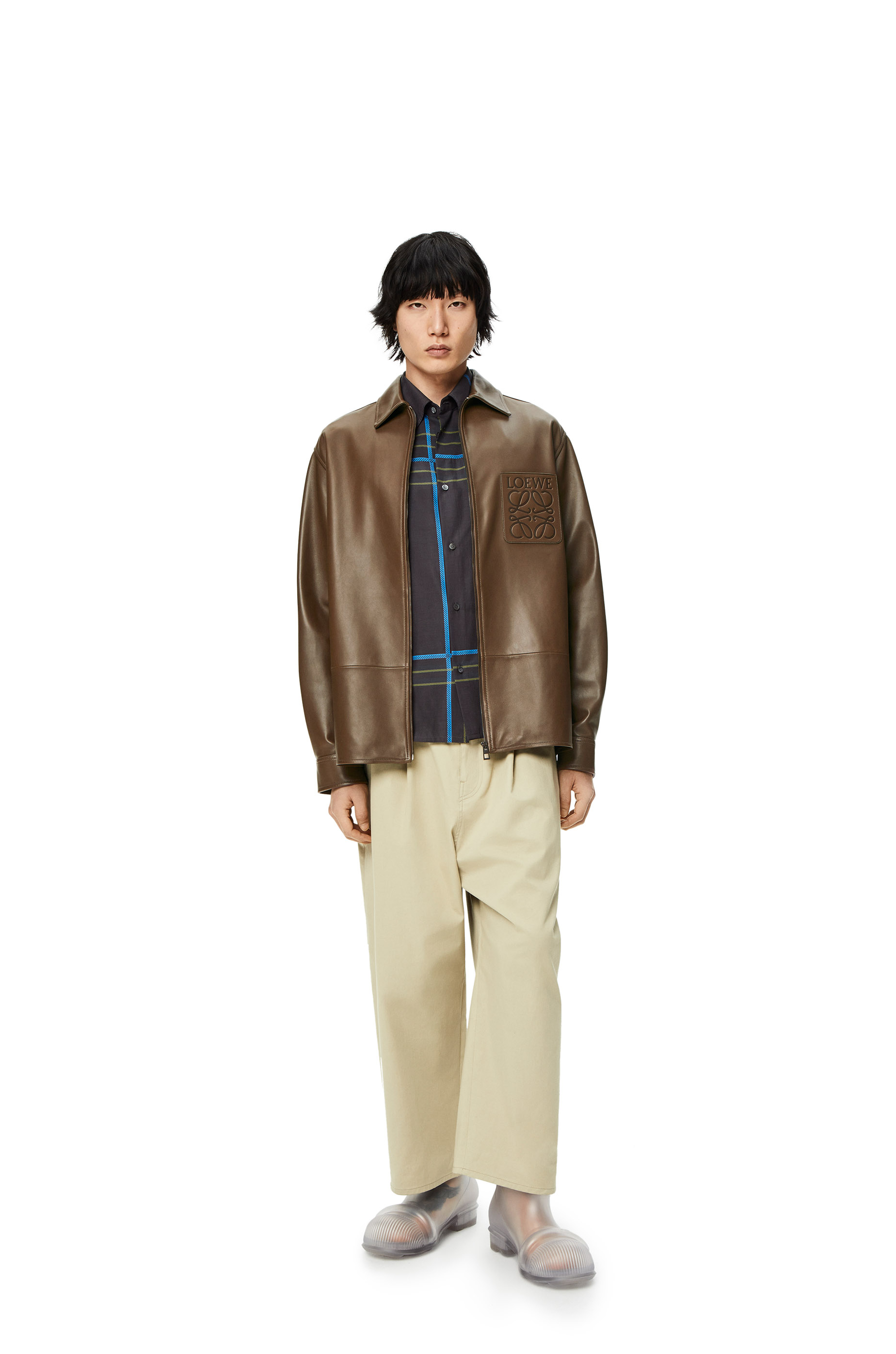 LOEWE ロエベ オーバー シャツ ブランケット アナグラム ウール フリンジ