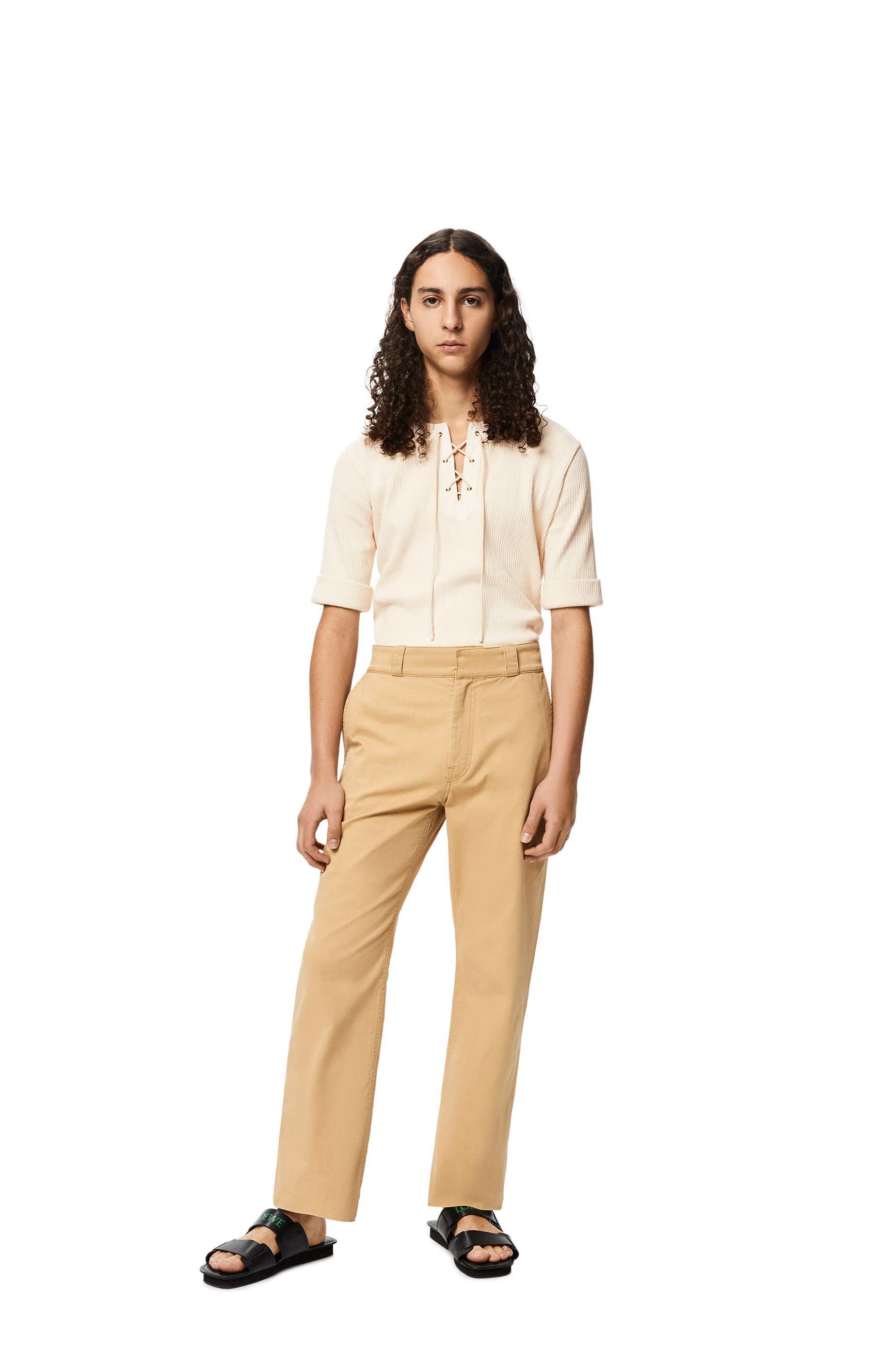 Straight leg trousers in cotton Kraft 