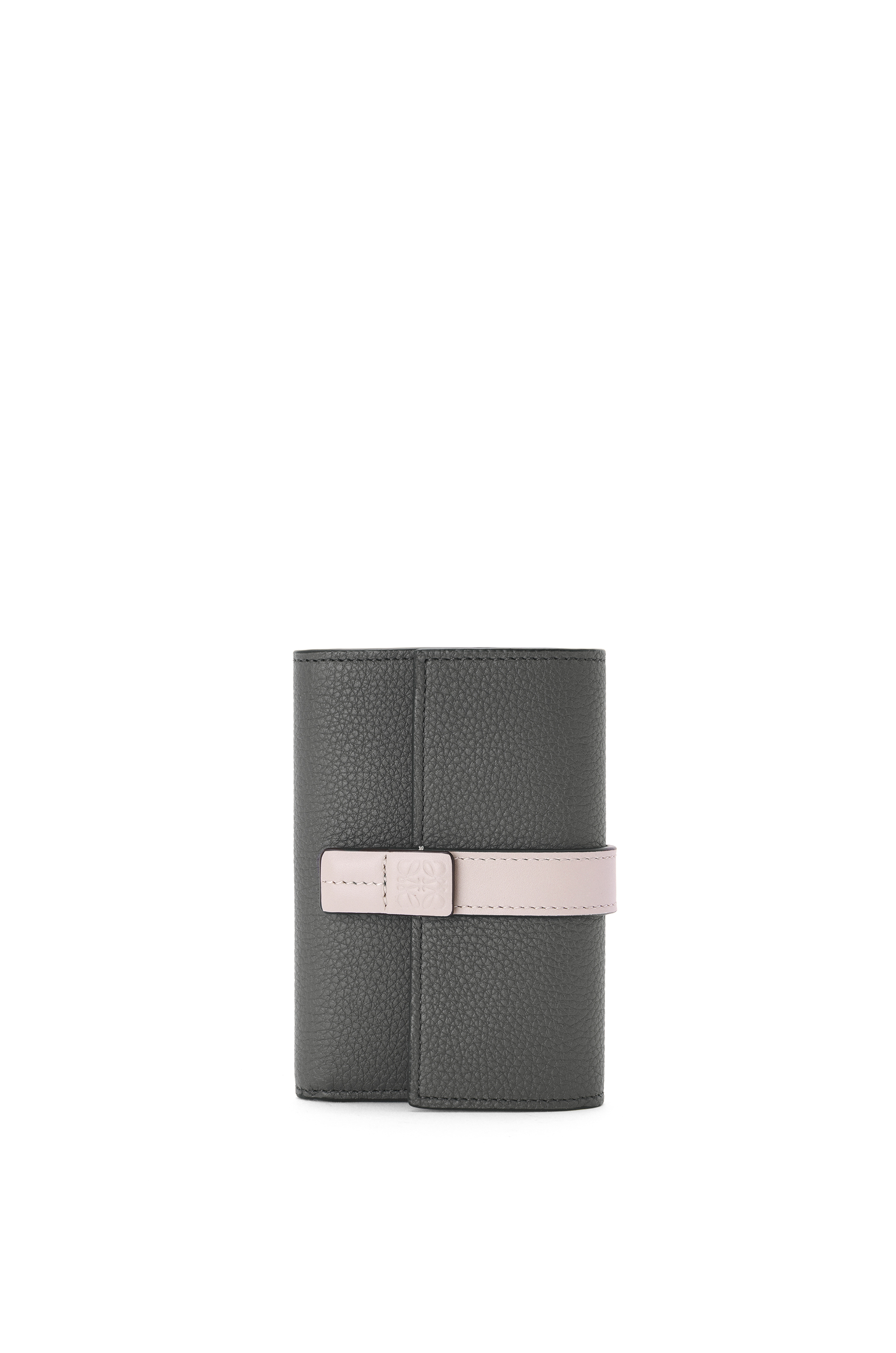 Small vertical wallet in soft grained calfskin Anthracite/Ghost 
