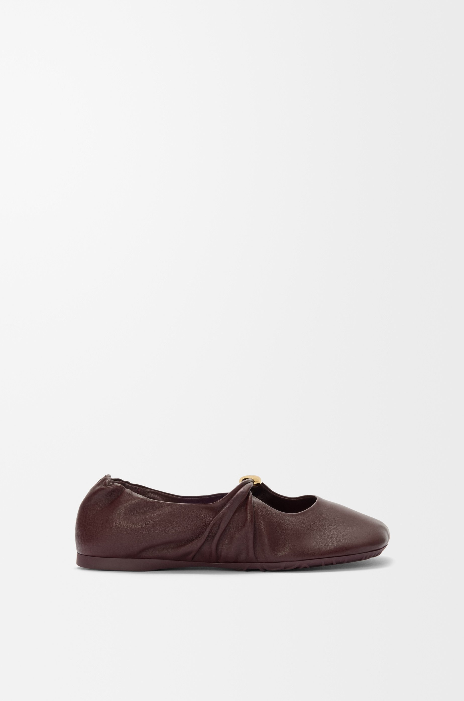 ロロピアーナ　バレエシューズ　ボルドーサイズ37 Pebble Soft ballerina in nappa lambskin Red - LOEWE