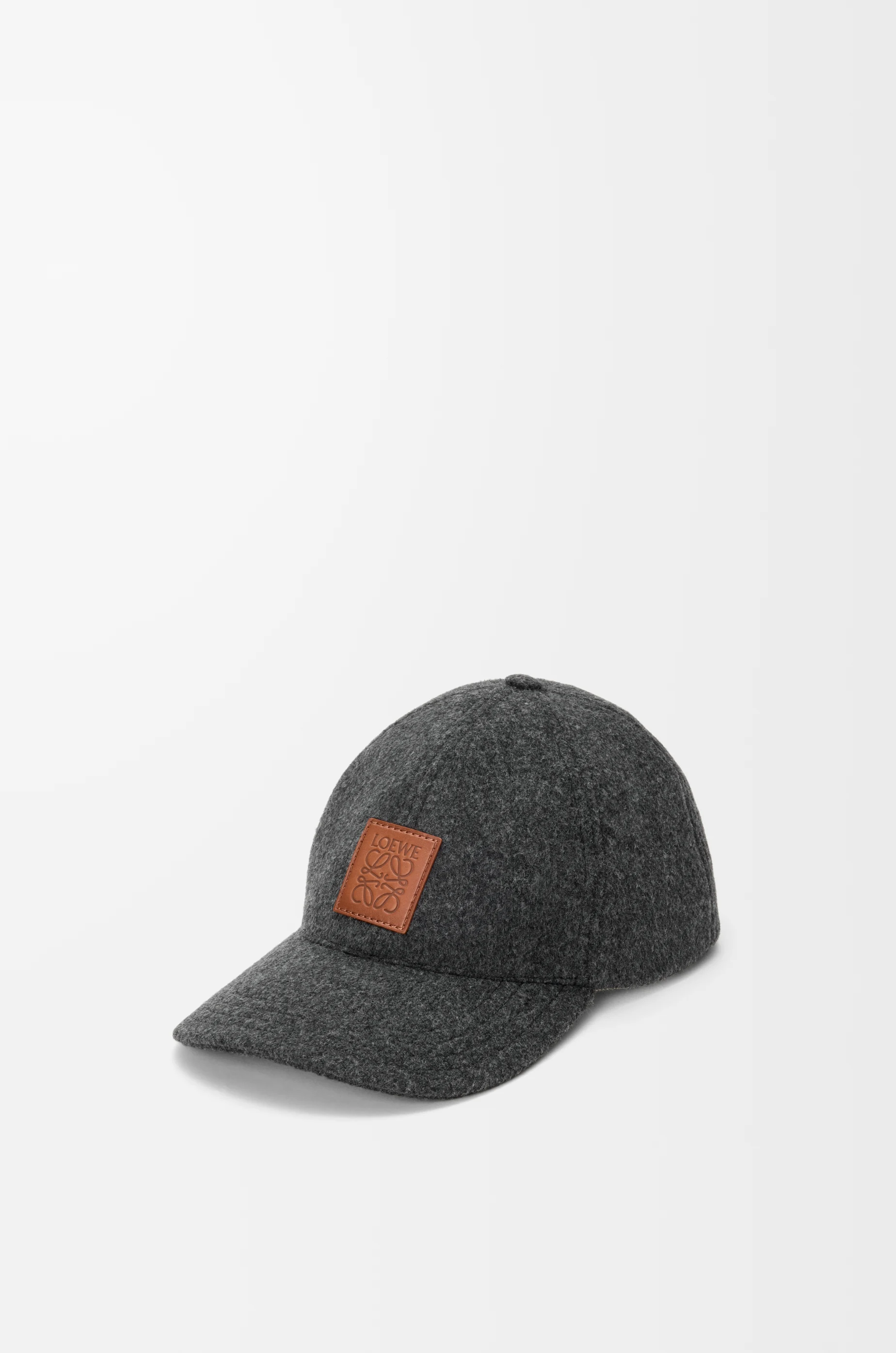 Loewe Patch Wool Cap In Gray