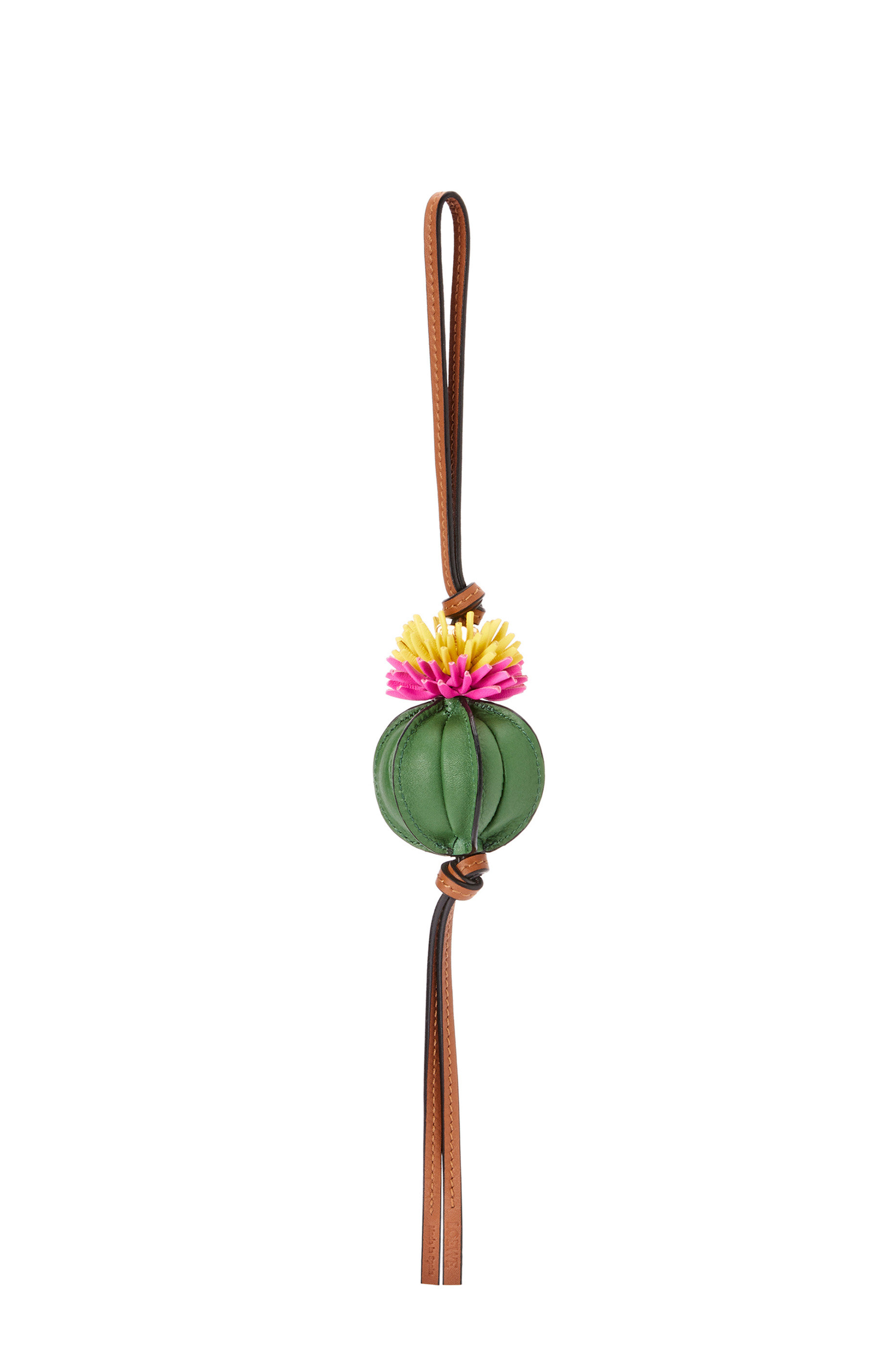 Cactus charm in calfskin and brass
