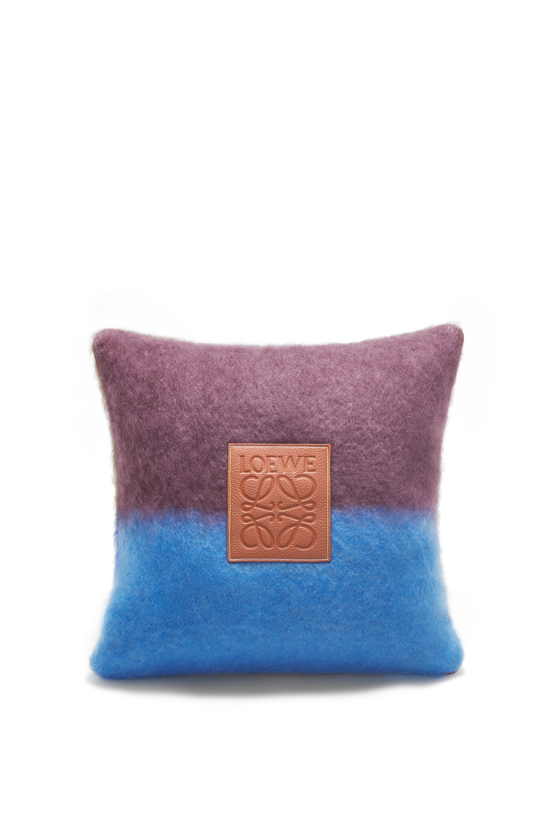 Stripe cushion in mohair and wool Purple/Multicolor - LOEWE