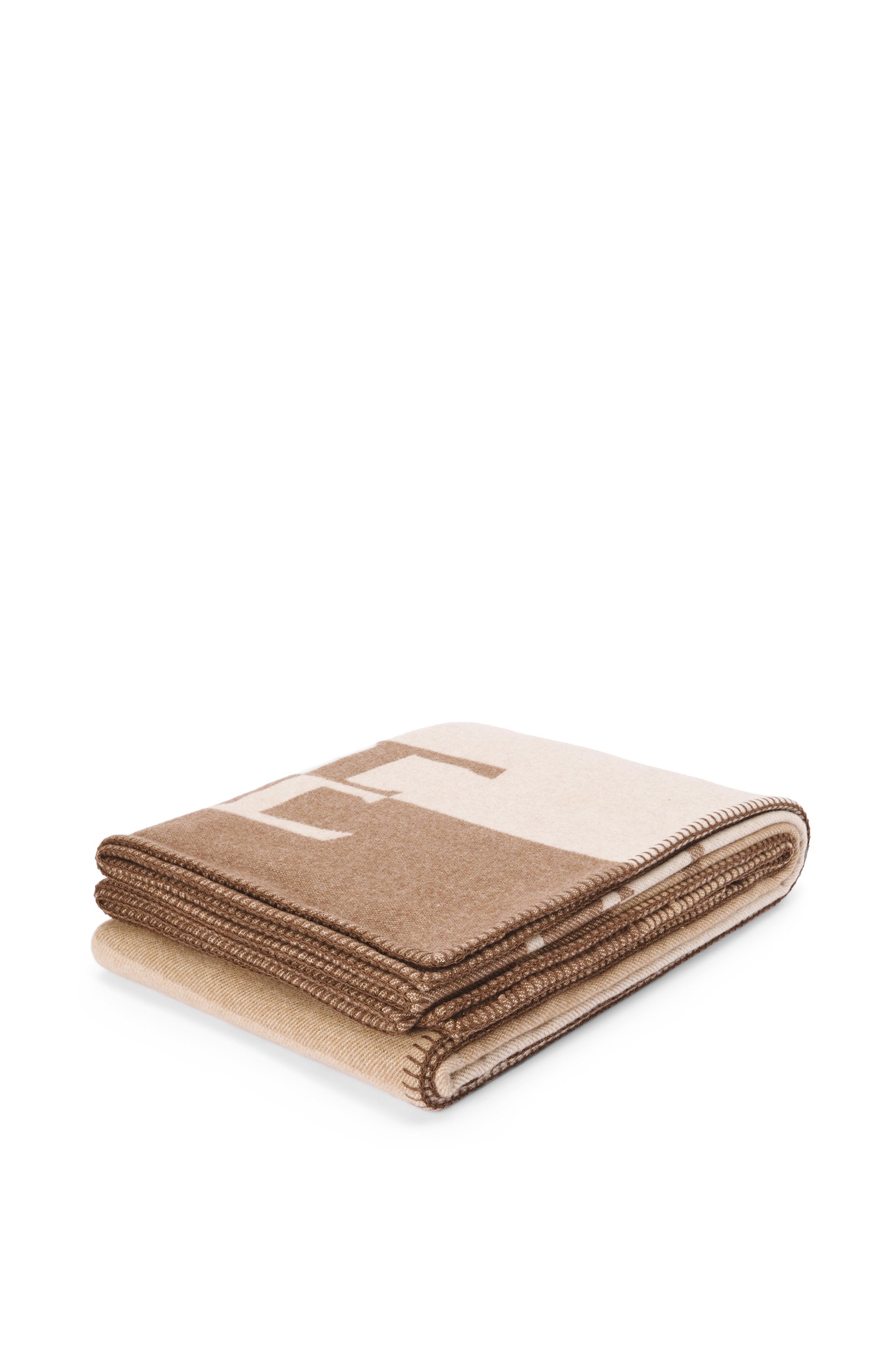 LOEWE blanket in wool and cashmere Brown/Multicolor - LOEWE