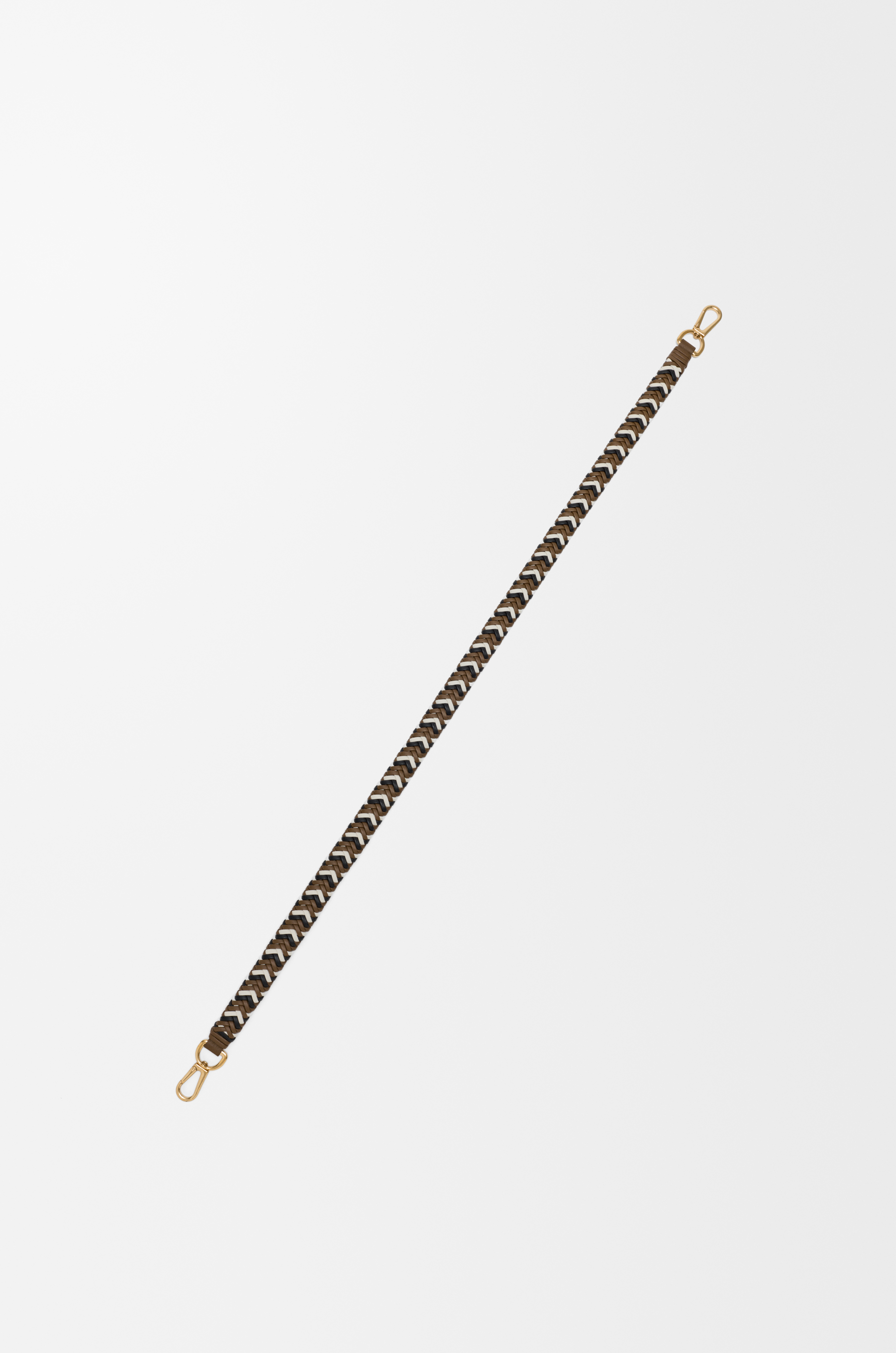 LOEWE Women's Woven Leather Bag Strap - Brown White