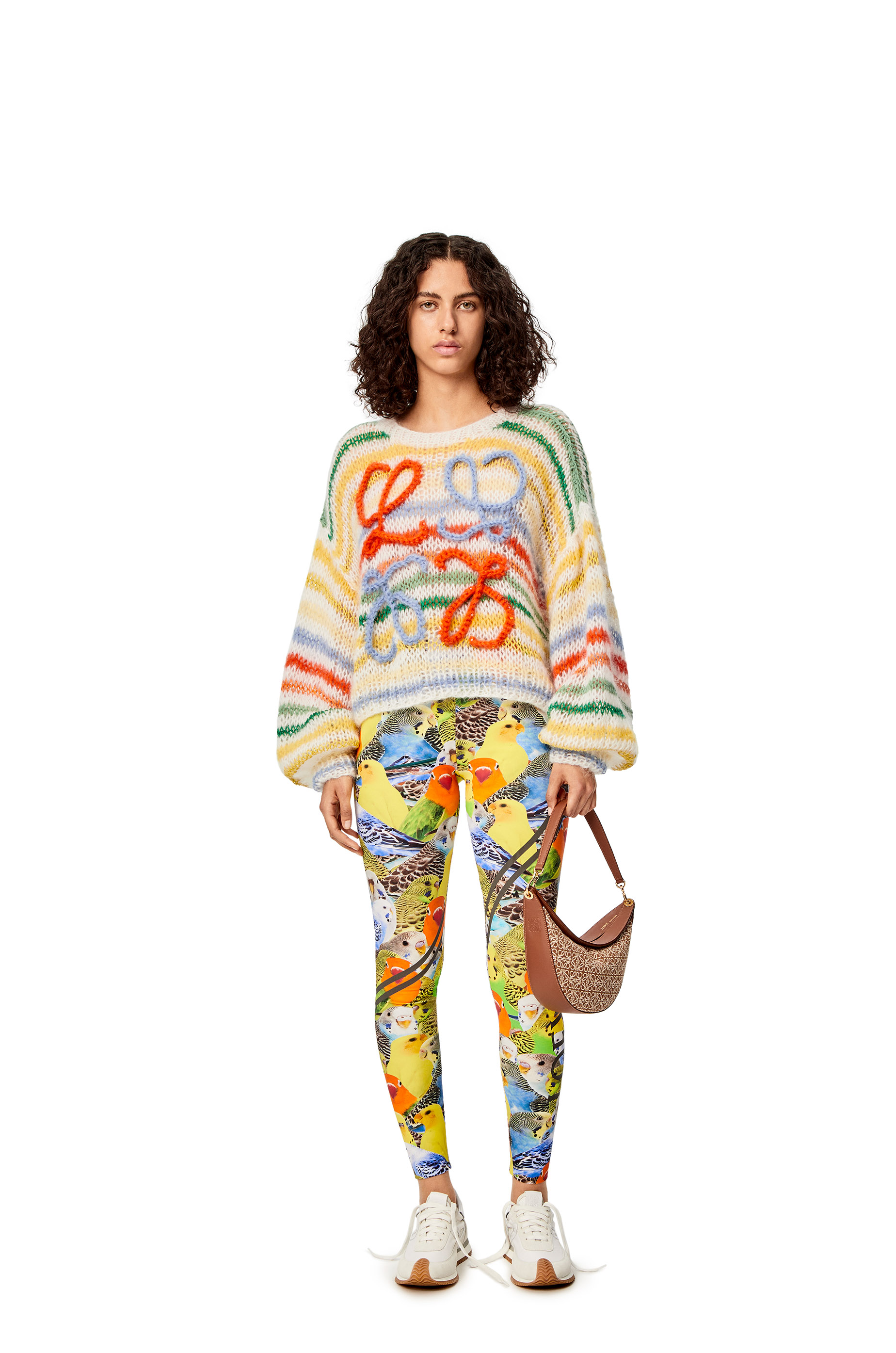 Stripe sweater in mohair White/Multicolor - LOEWE