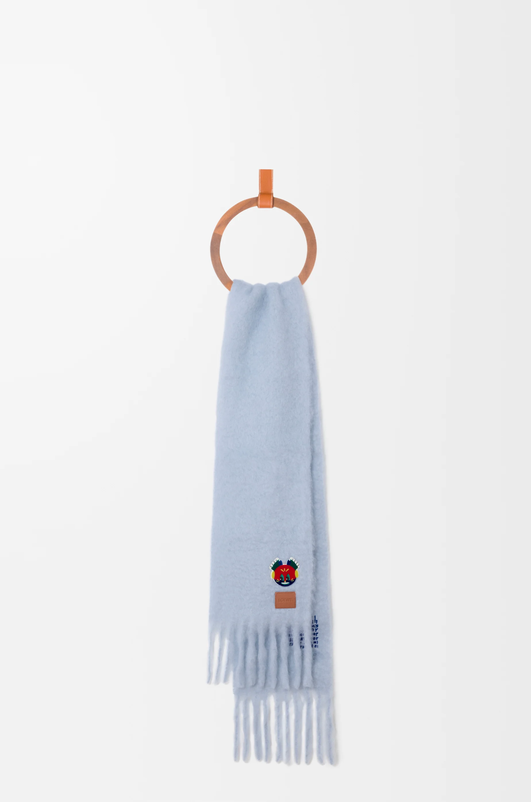 LOEWE Scarf in mohair and wool blend Baby Blue
