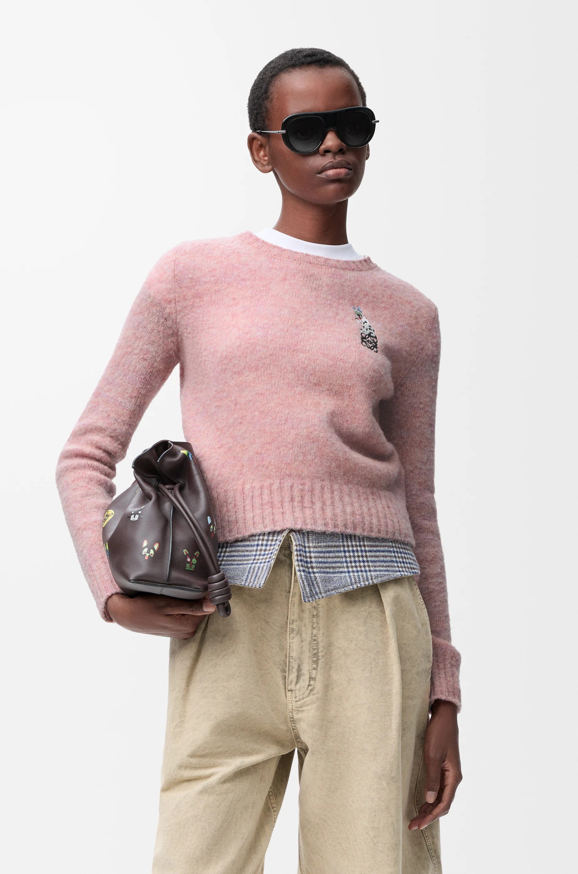 LOEWE Jersey en lana Rosa