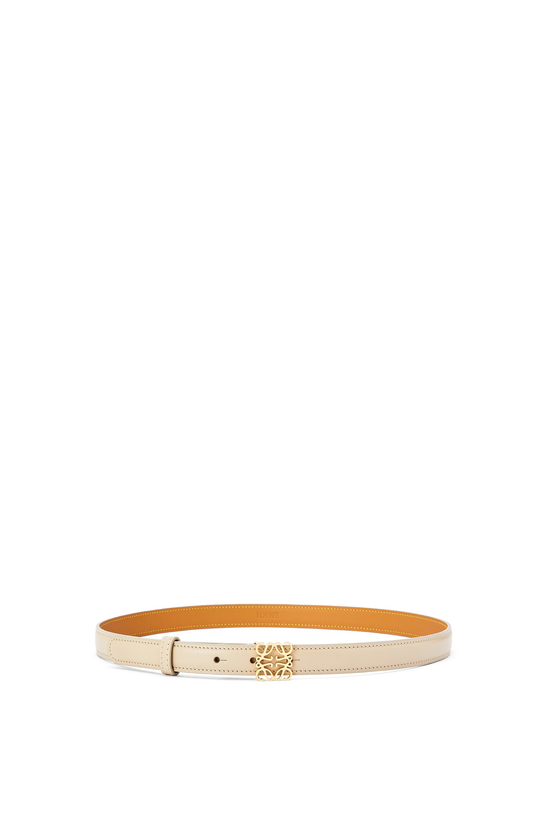 Goya Anagram belt in smooth calfskin Light Ghost/Gold - LOEWE