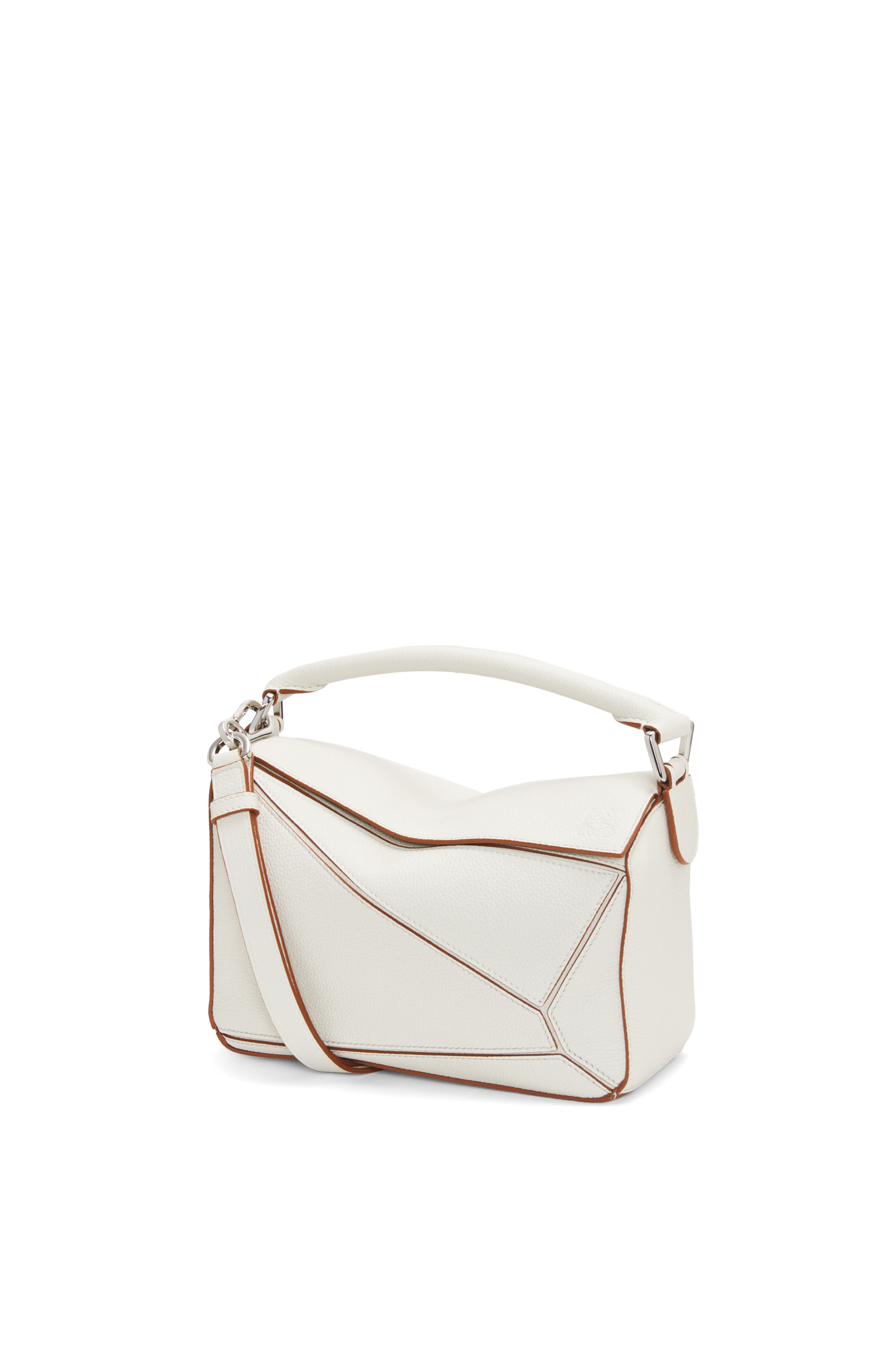 Small Puzzle bag in soft grained calfskin Soft White - LOEWE