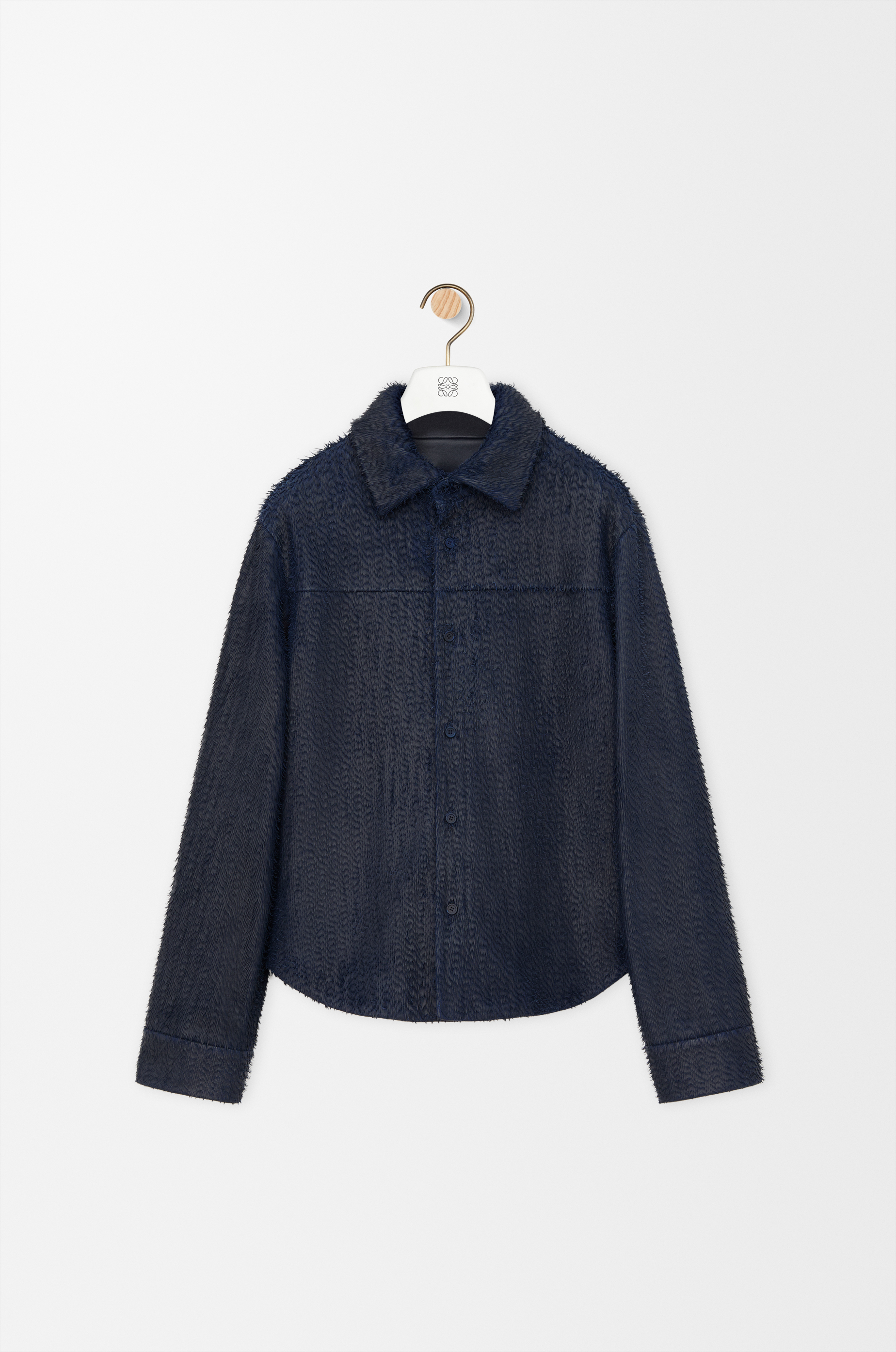 Loewe Overshirt In Nappa Lambskin Size:34 For Woman In Blue