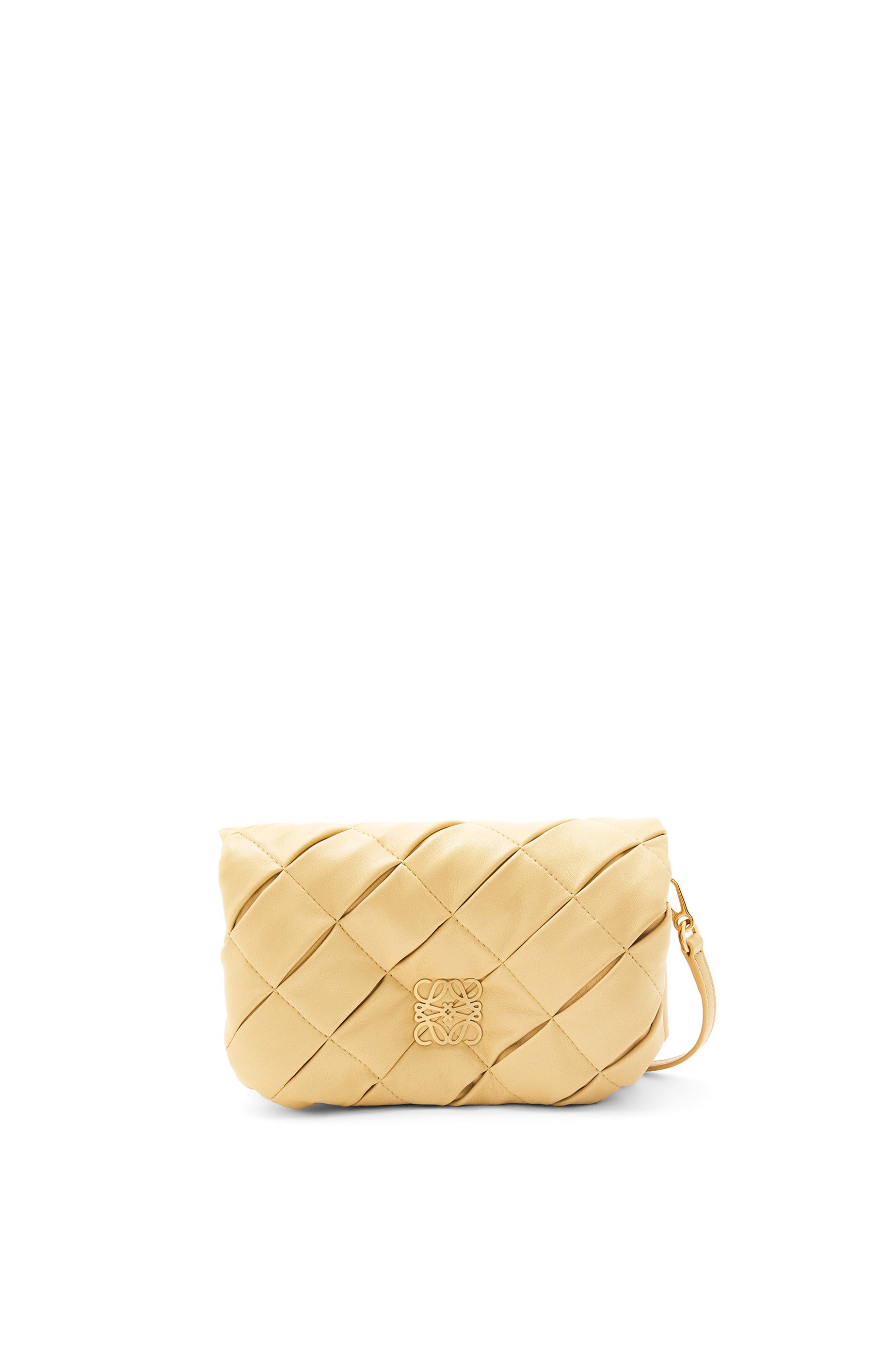 Mini Puffer Goya in pleated shiny nappa lambskin Butter - LOEWE