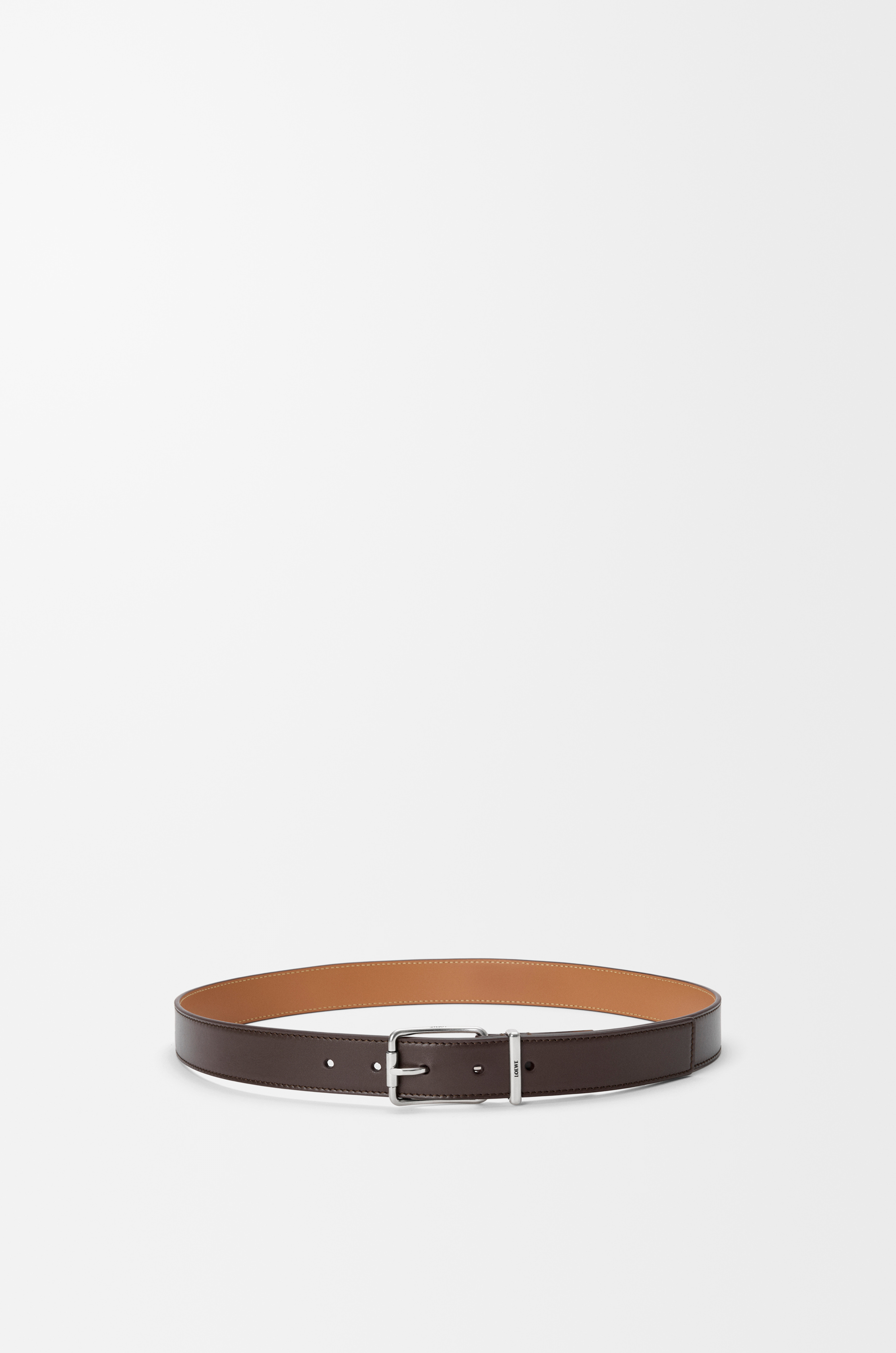 Loewe Essential Belt In Shiny Sleek Leather Skin Size: 110 For Man In Brown