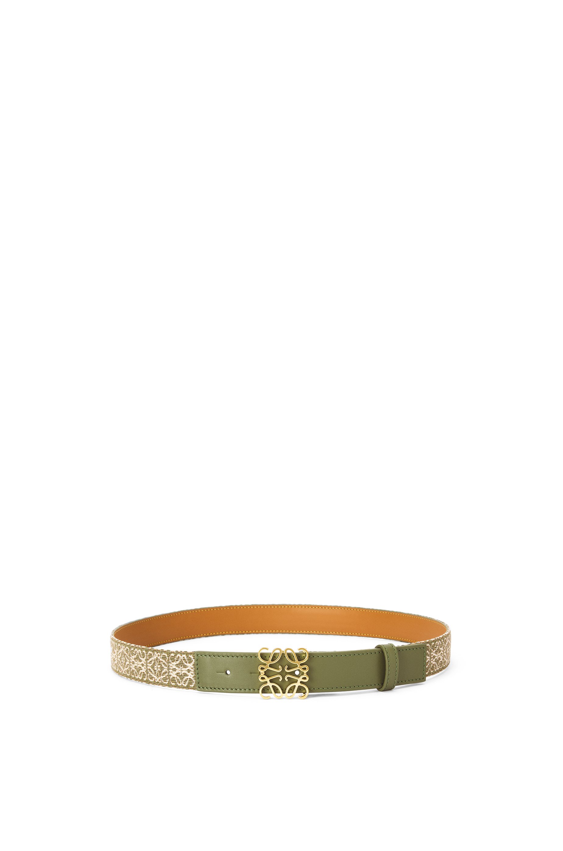 Anagram elastic belt in webbing and brass Black/Gold - LOEWE