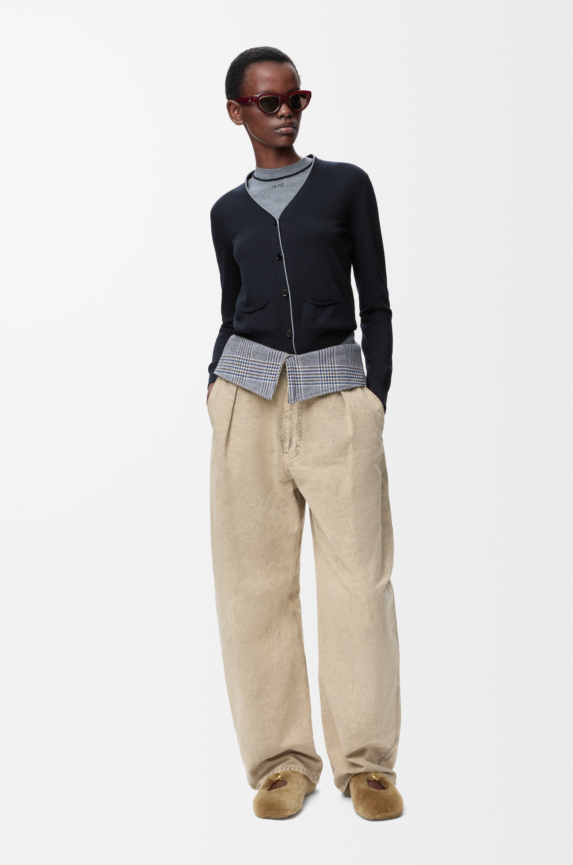 Loewe Cardigan In Wool Size:l For Woman In Multi