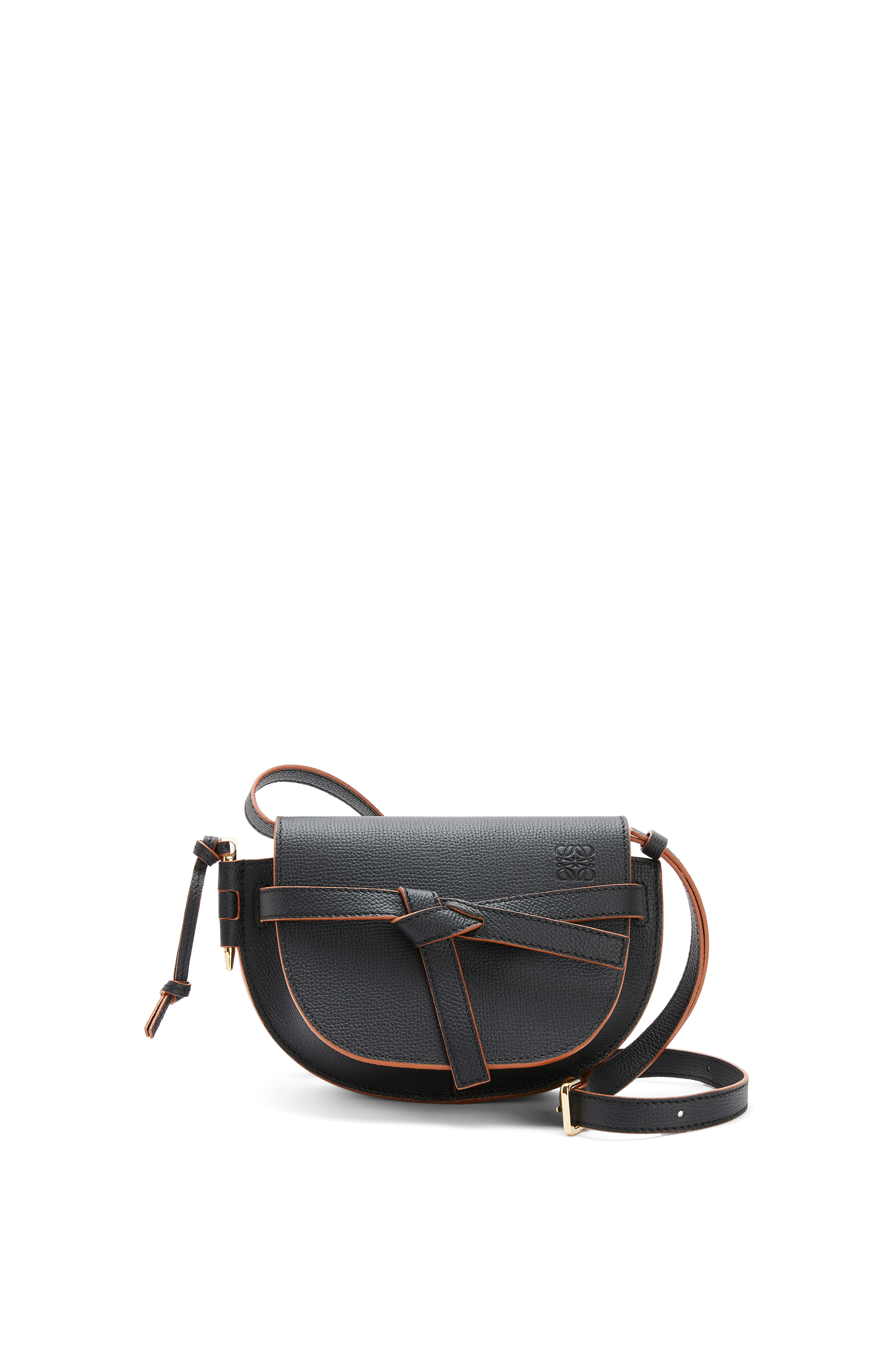 Gate dual bag in pebble grain calfskin Black - LOEWE