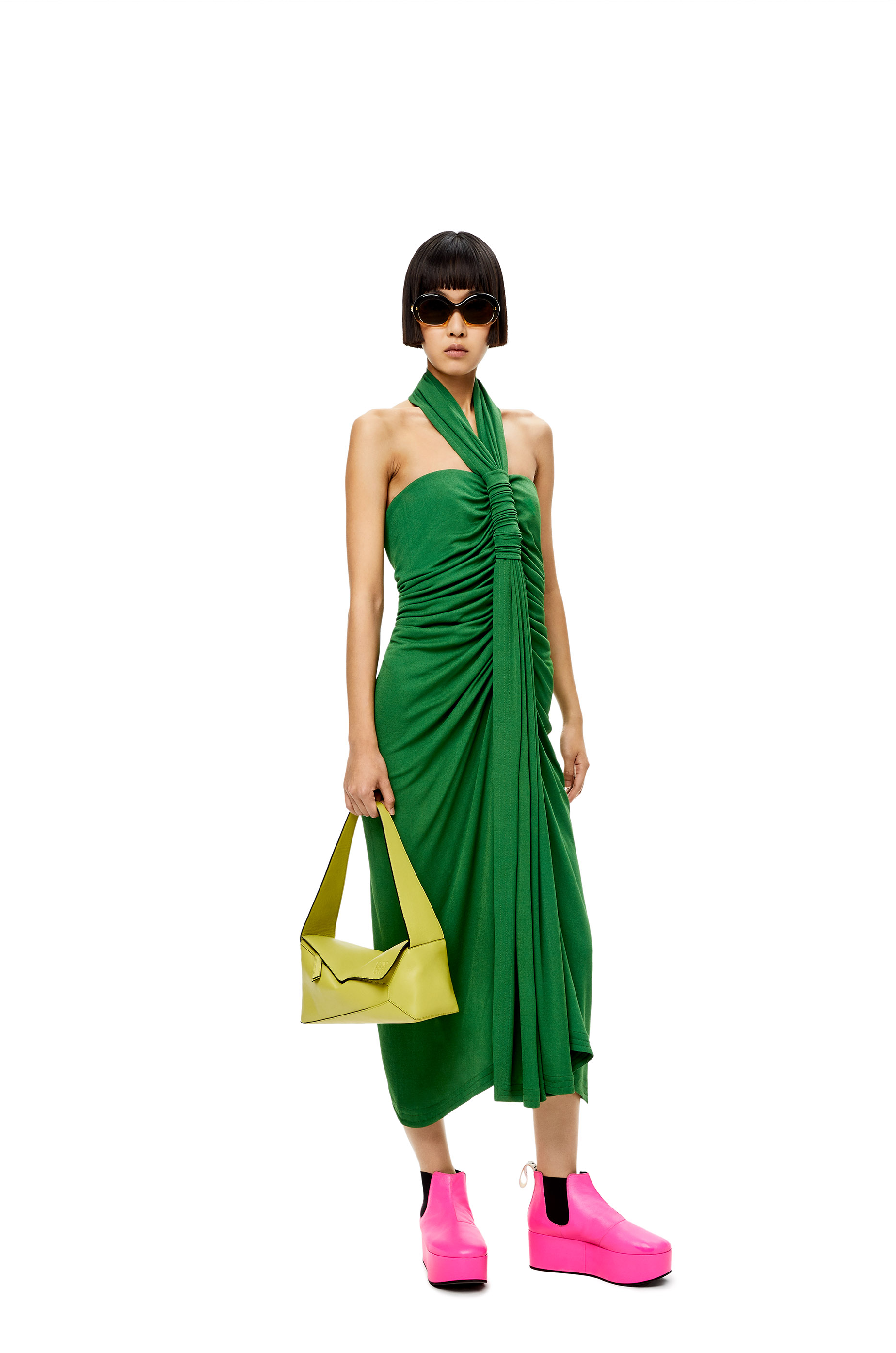 Halterneck dress in viscose crepe jersey Halterneck dress in viscose crepe jersey