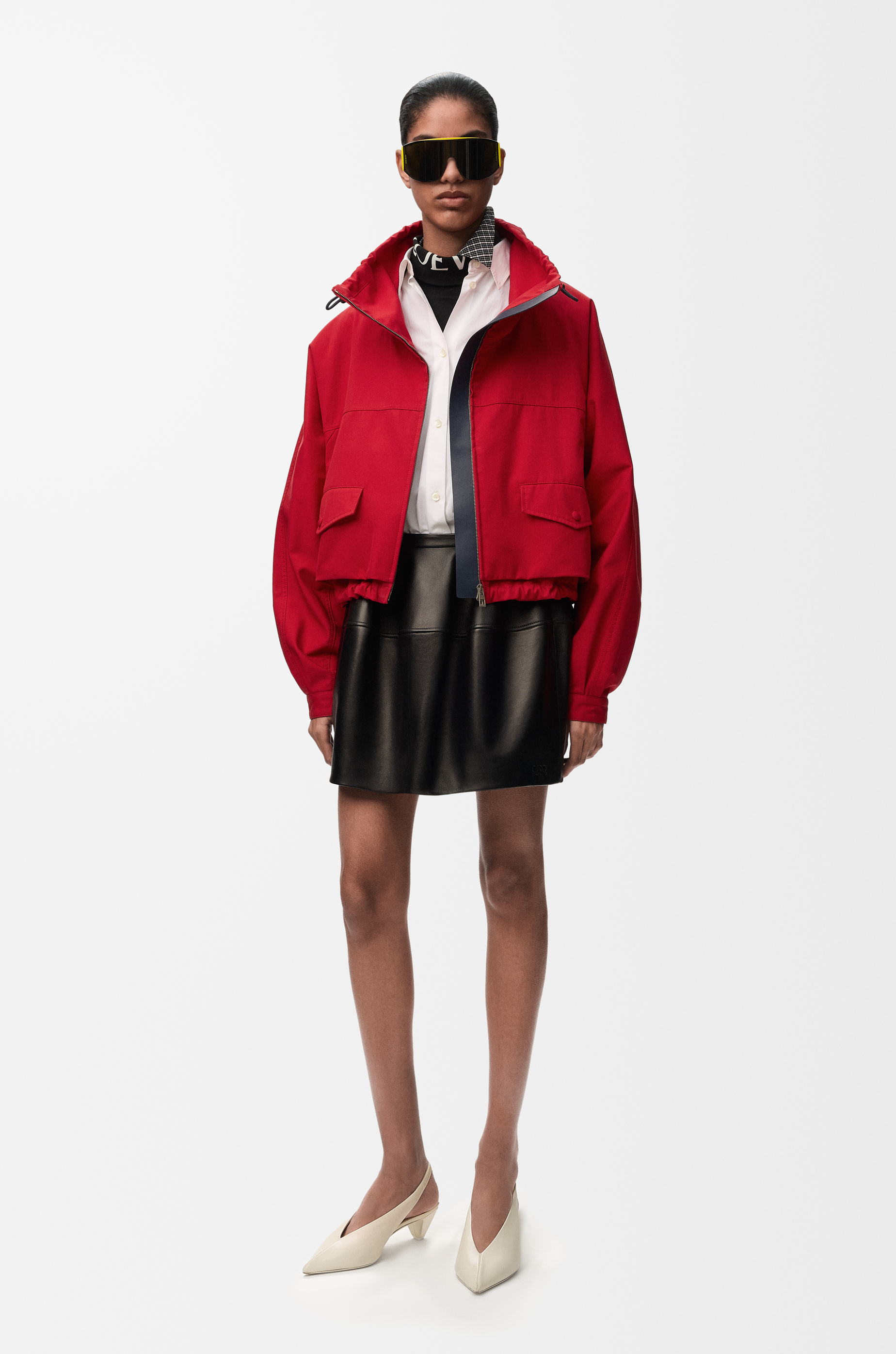 Loewe Jacket In Cotton And Silk Size: 44 For Woman In Red