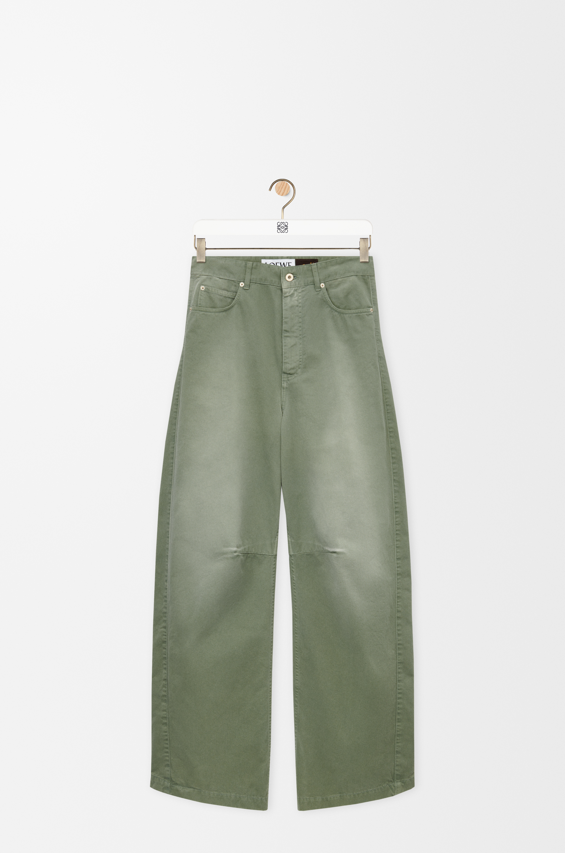 Barrel trousers in cotton Green - LOEWE