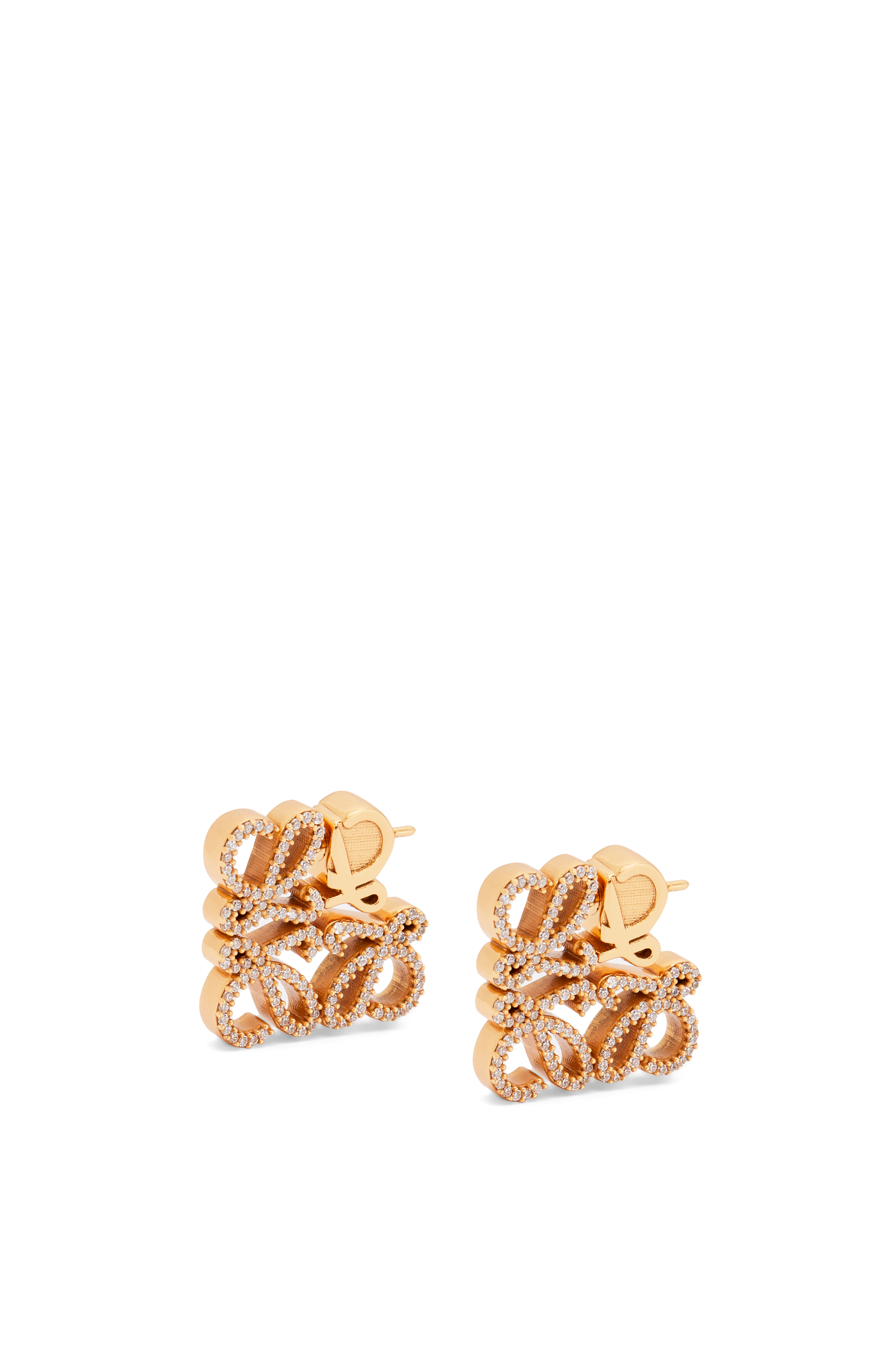 パヴェ アナグラム ピアス (スターリングシルバー&クリスタル)