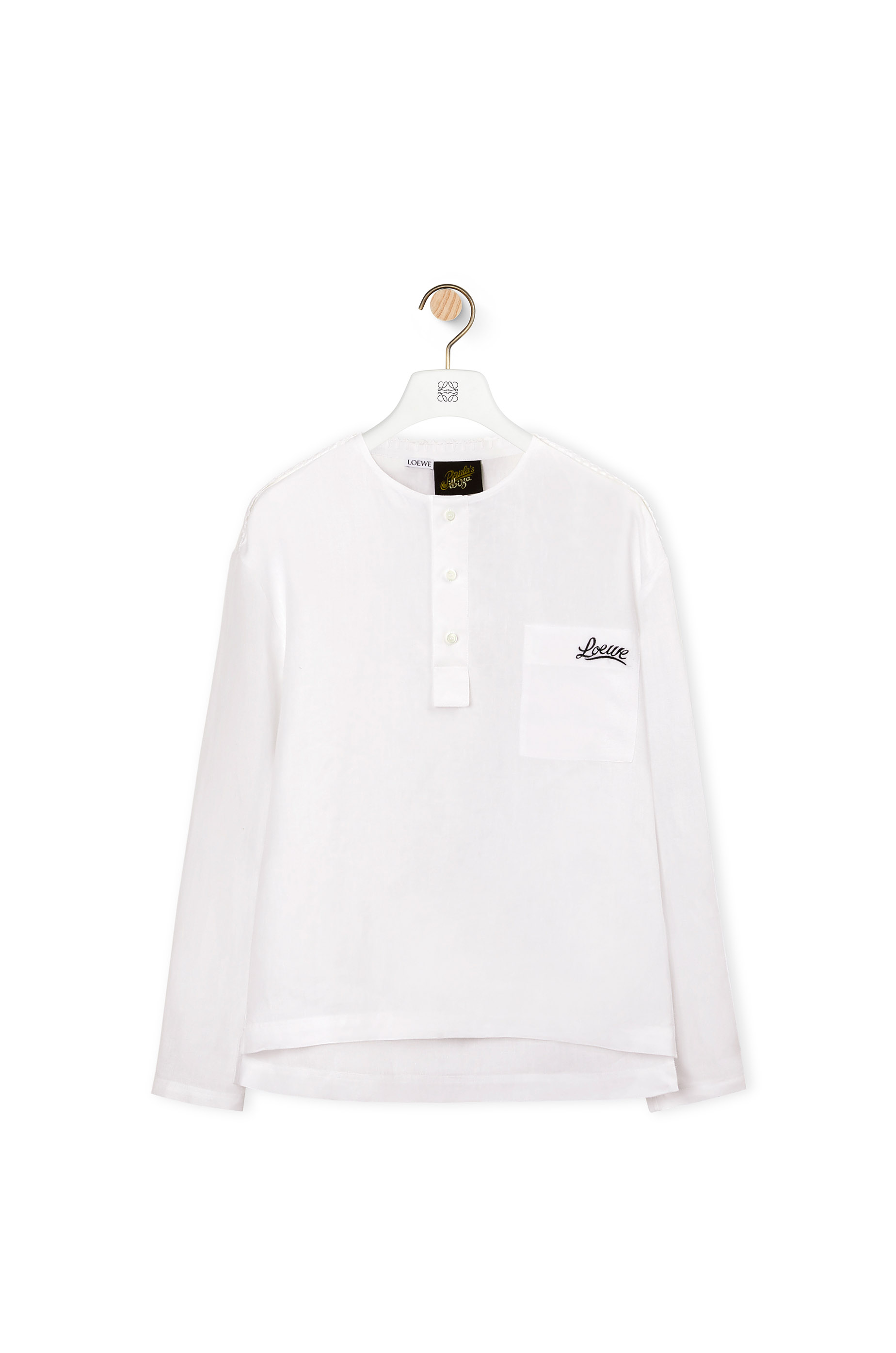 Buttoned pullover shirt in linen White 