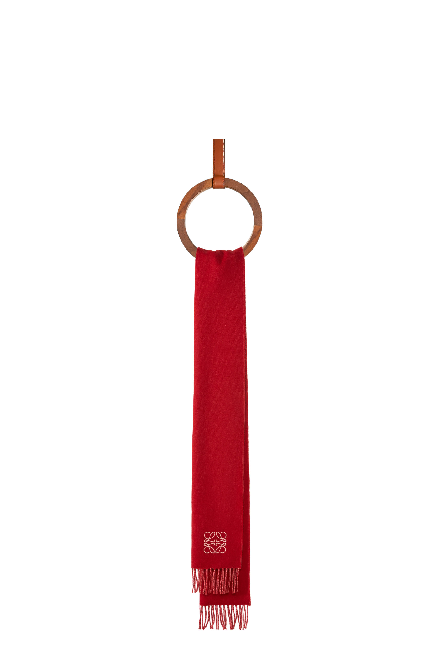 Bicolour scarf in wool and cashmere Red/Pink - LOEWE