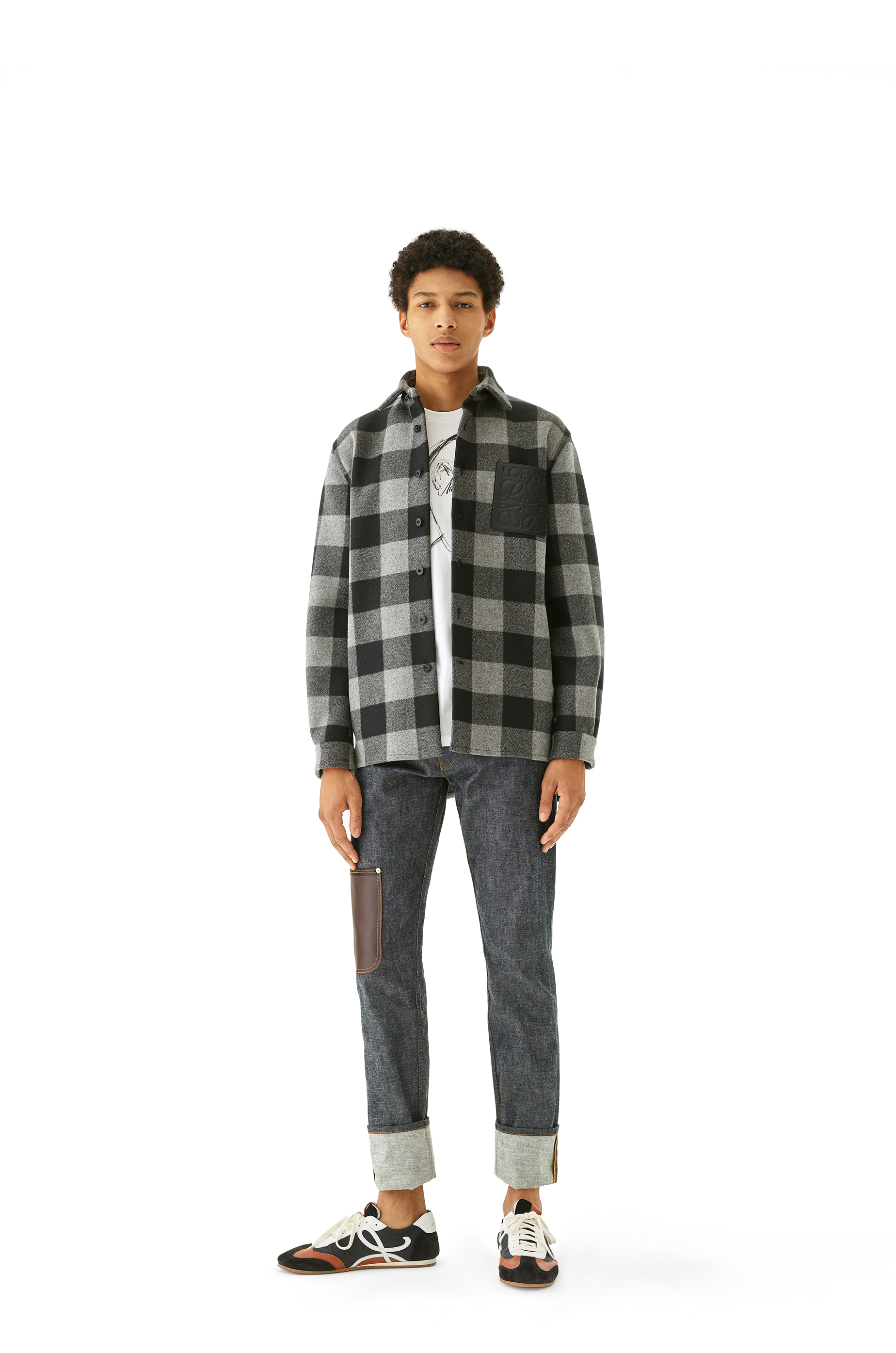 LOEWE チェックシャツ Ｌ 楽天市場】LOEWE ロエベ Patchwork Check Shirt チェックシャツ