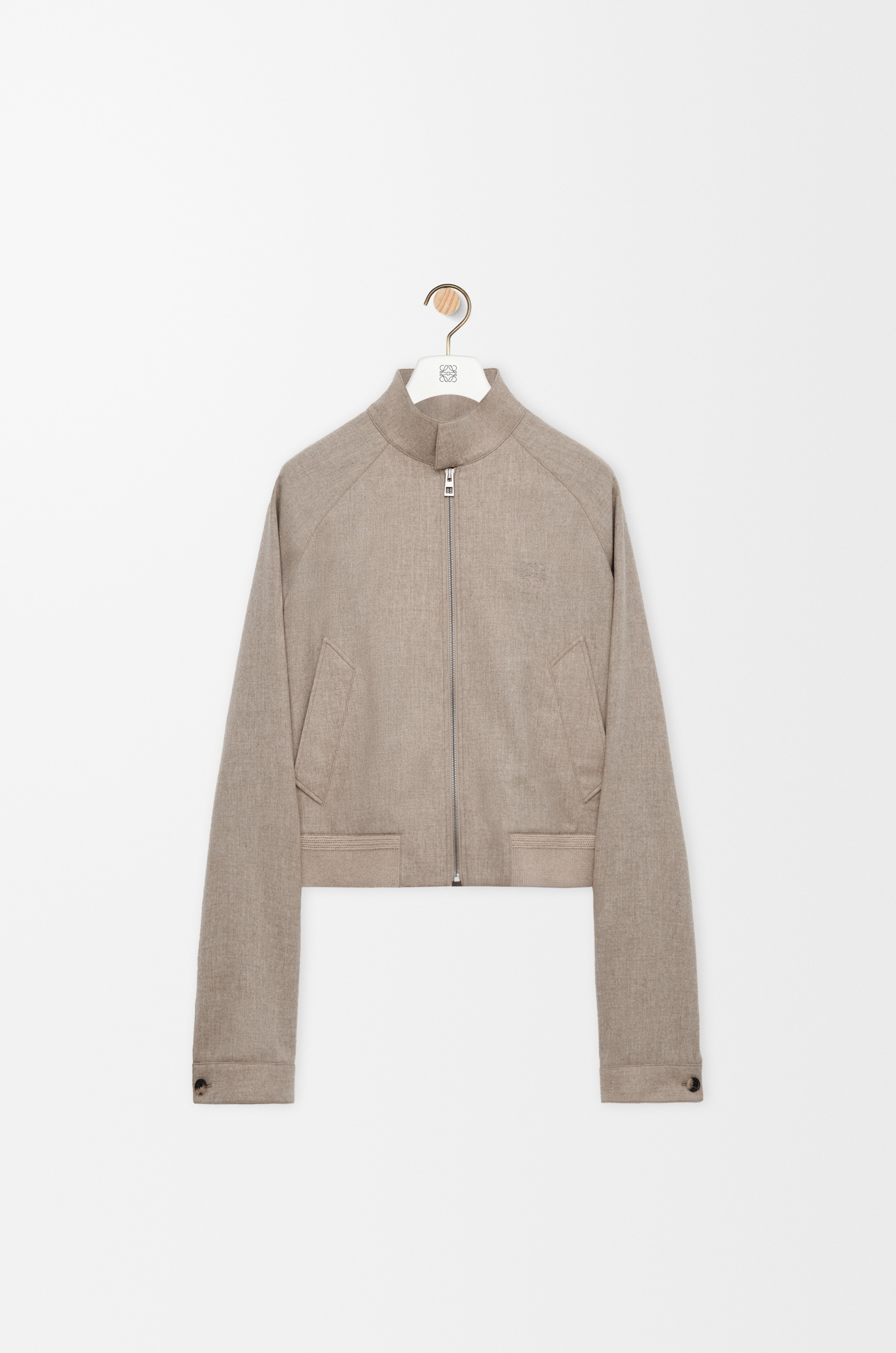 Zip-up jacket in wool and cashmere Brown - LOEWE