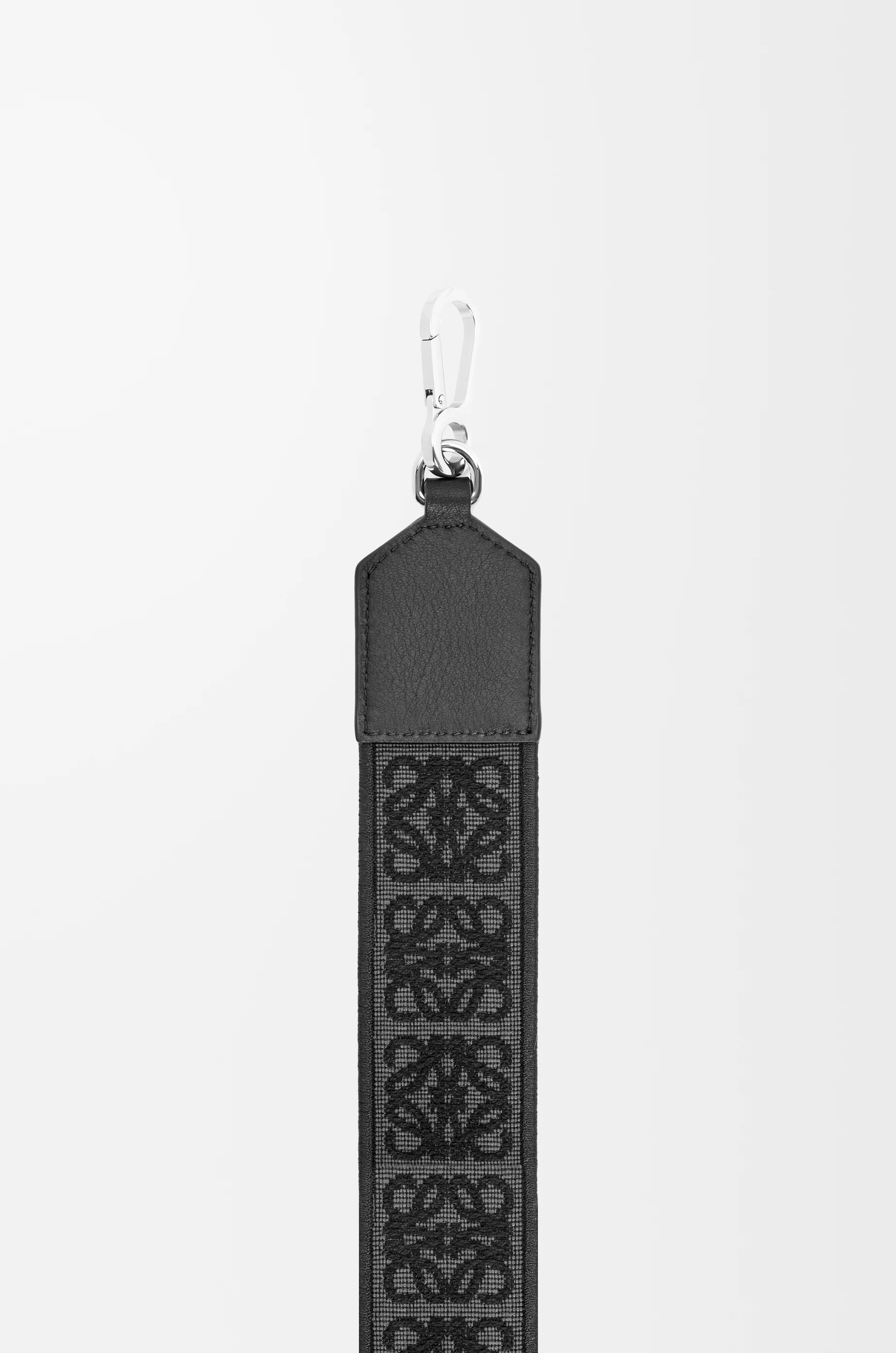 LOEWE Anagram Riemen aus Jacquard und Kalbsleder Anthrazit/Schwarz