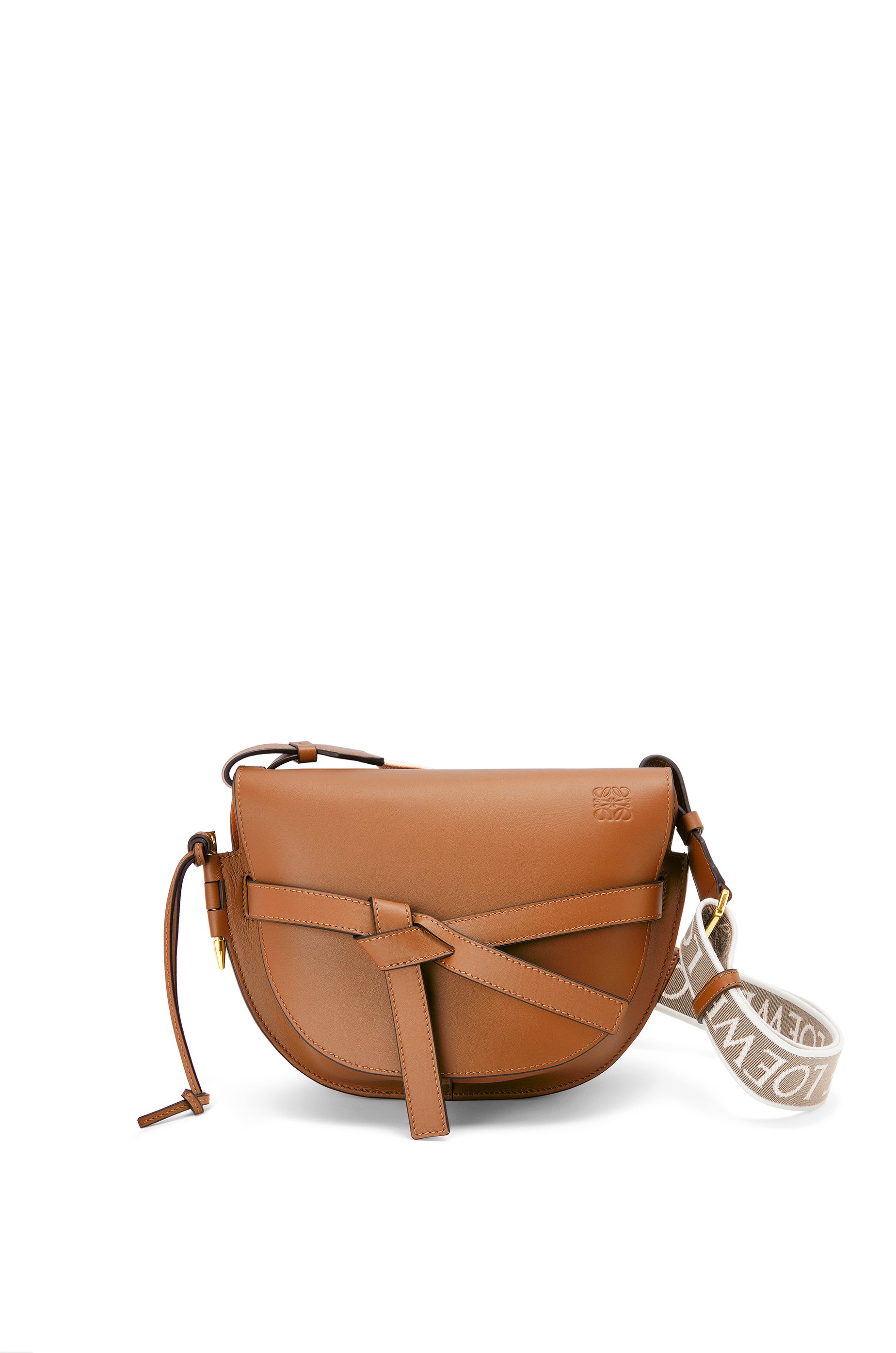 Loewe Gate Small Leather and Jacquard Shoulder Bag