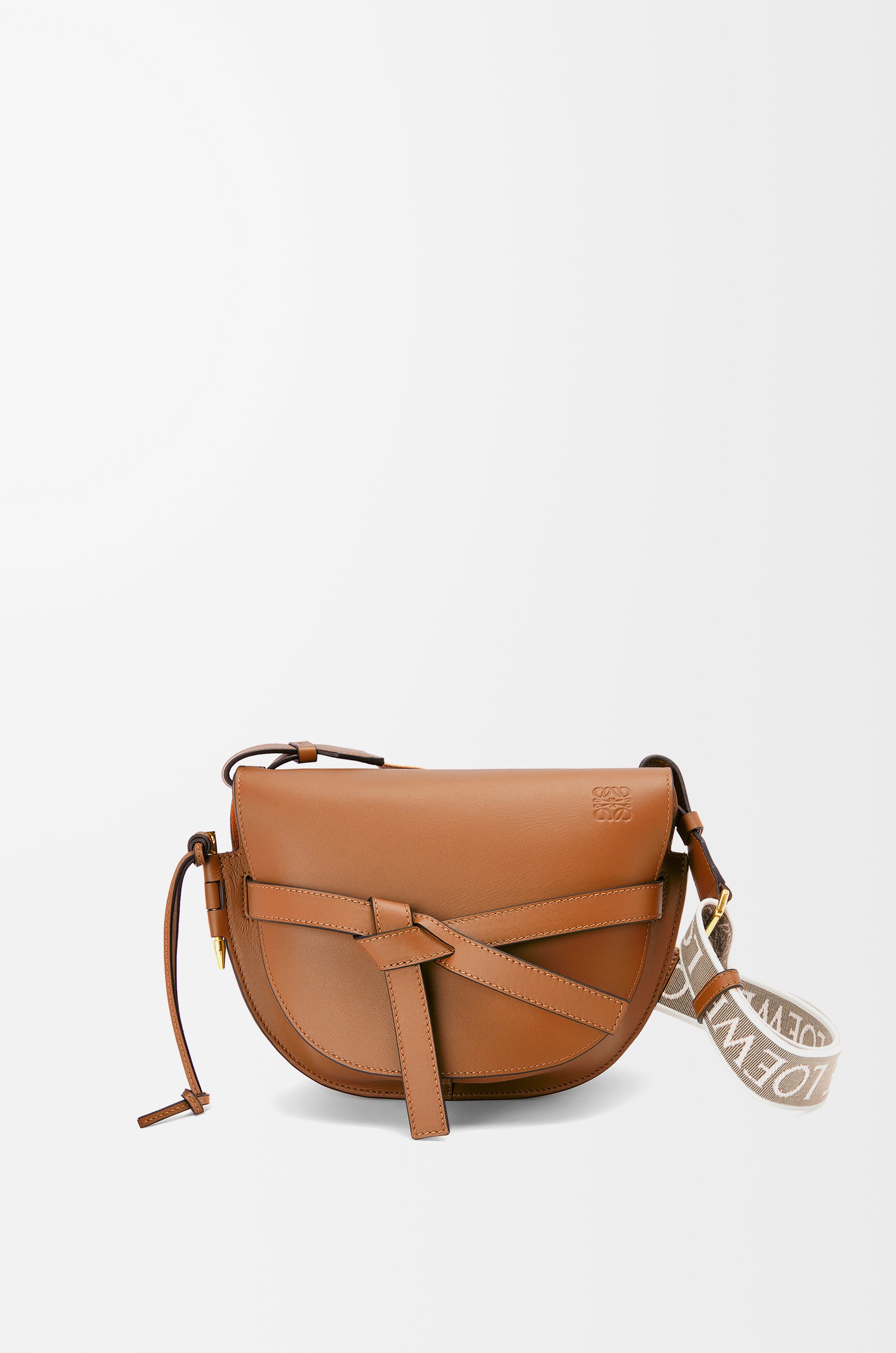 Small Gate bag in soft calfskin and jacquard Tan - LOEWE