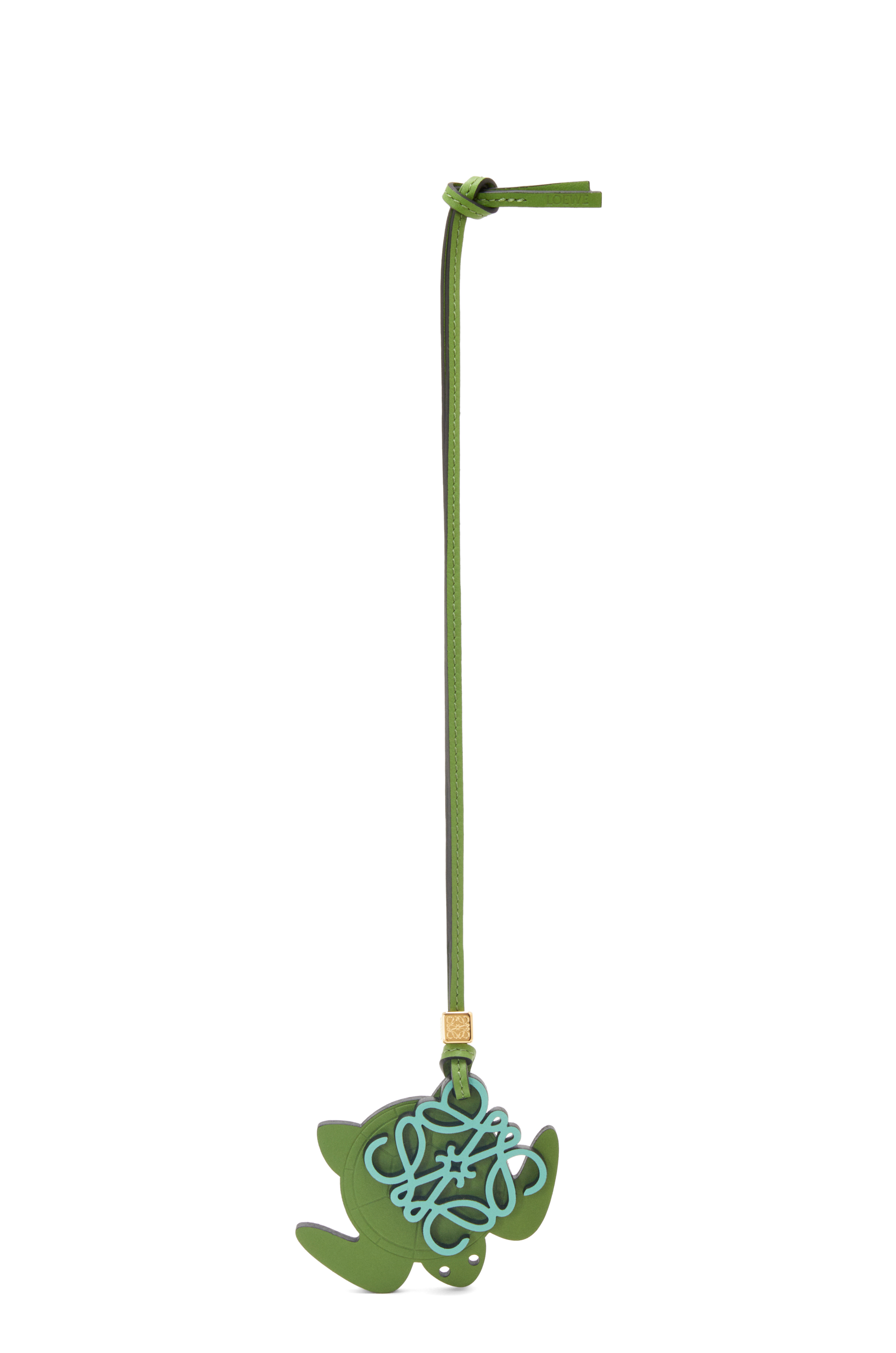 Turtle charm in classic calfskin Spring Green/Fresh Mint - LOEWE