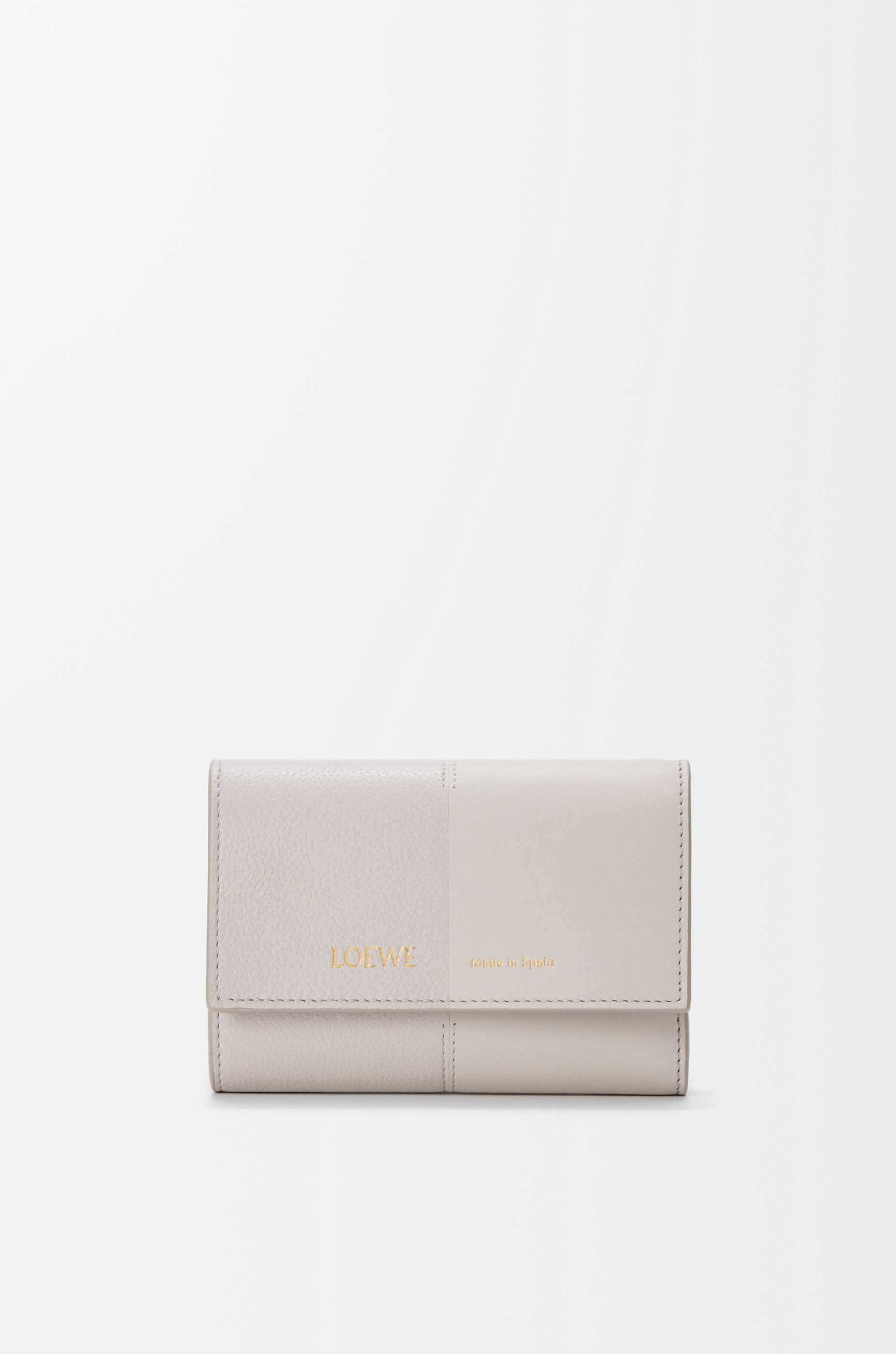 Small vertical wallet in smooth and grained calfskin Grey - LOEWE