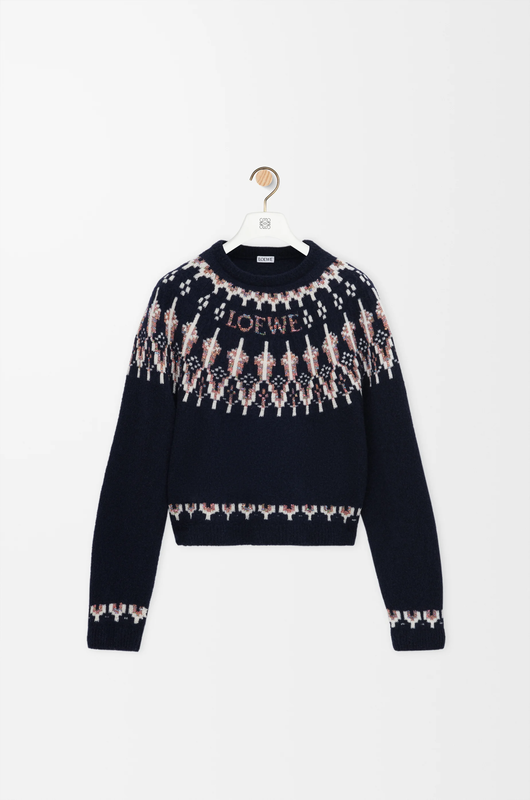 Sweater in wool blend Blue - LOEWE USA Official Website