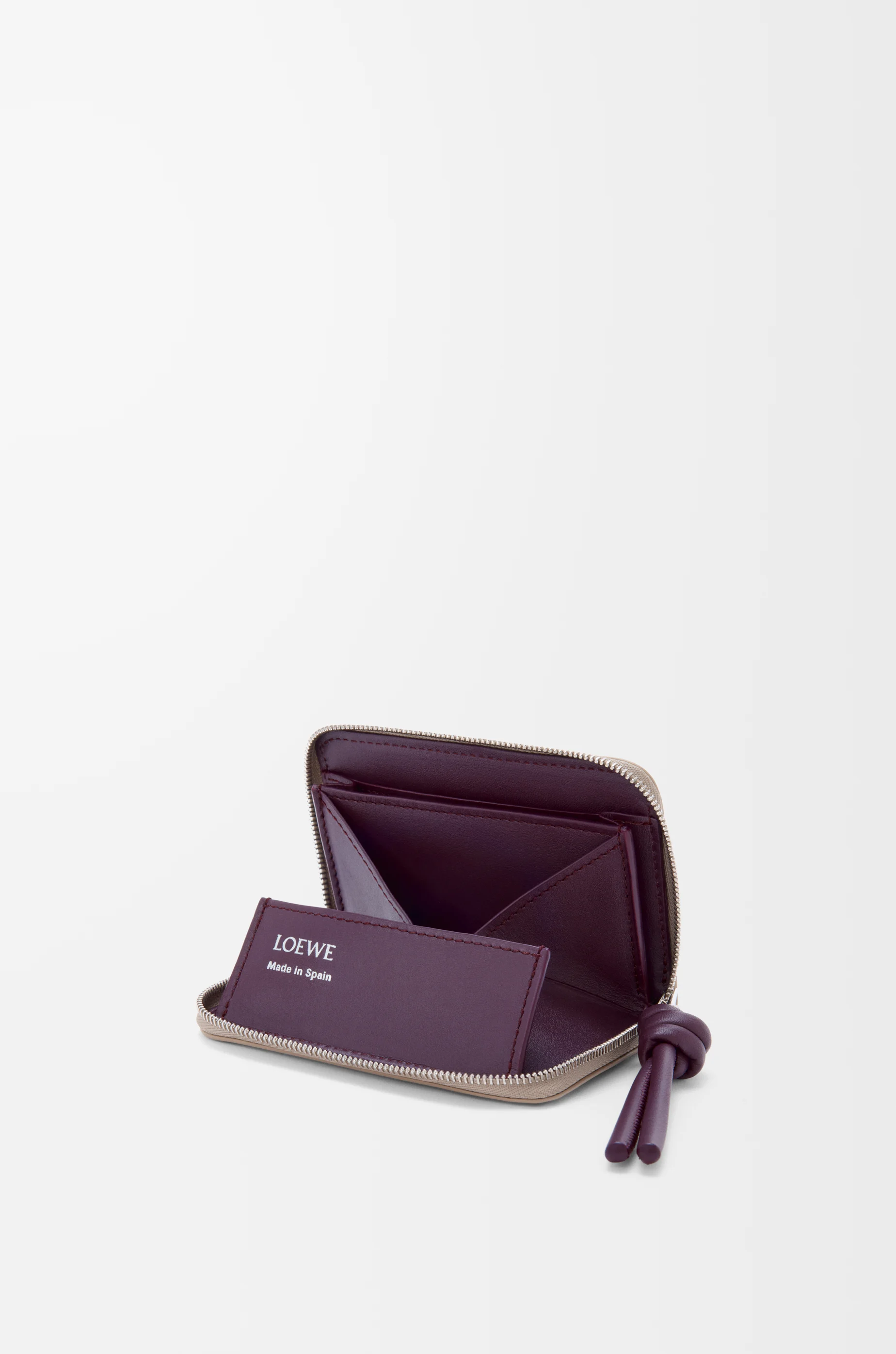 LOEWE Monedero con cremallera en piel napa de ternera Arcilla/Ciruela