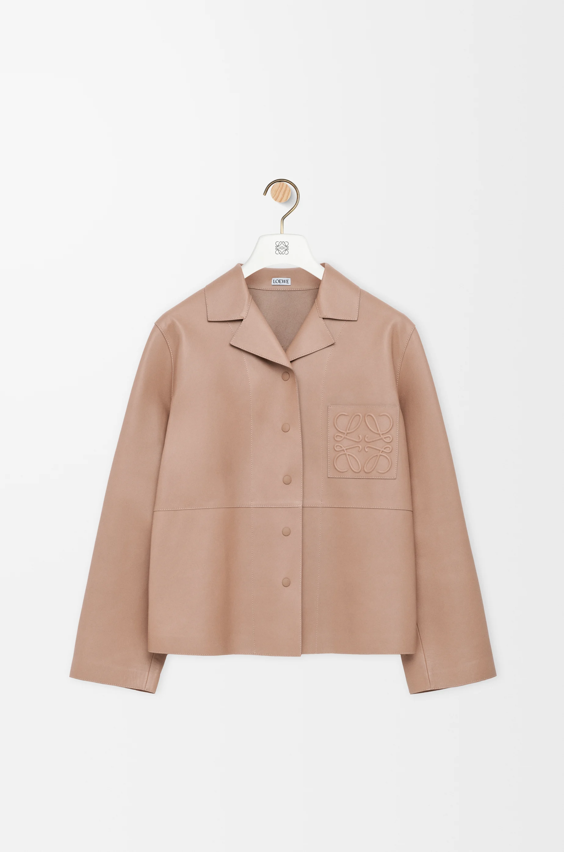 LOEWE ラムレザー シルク シャツ キャメル 40サイズ スペイン製 S359Y32L11_2140_1F.jpg