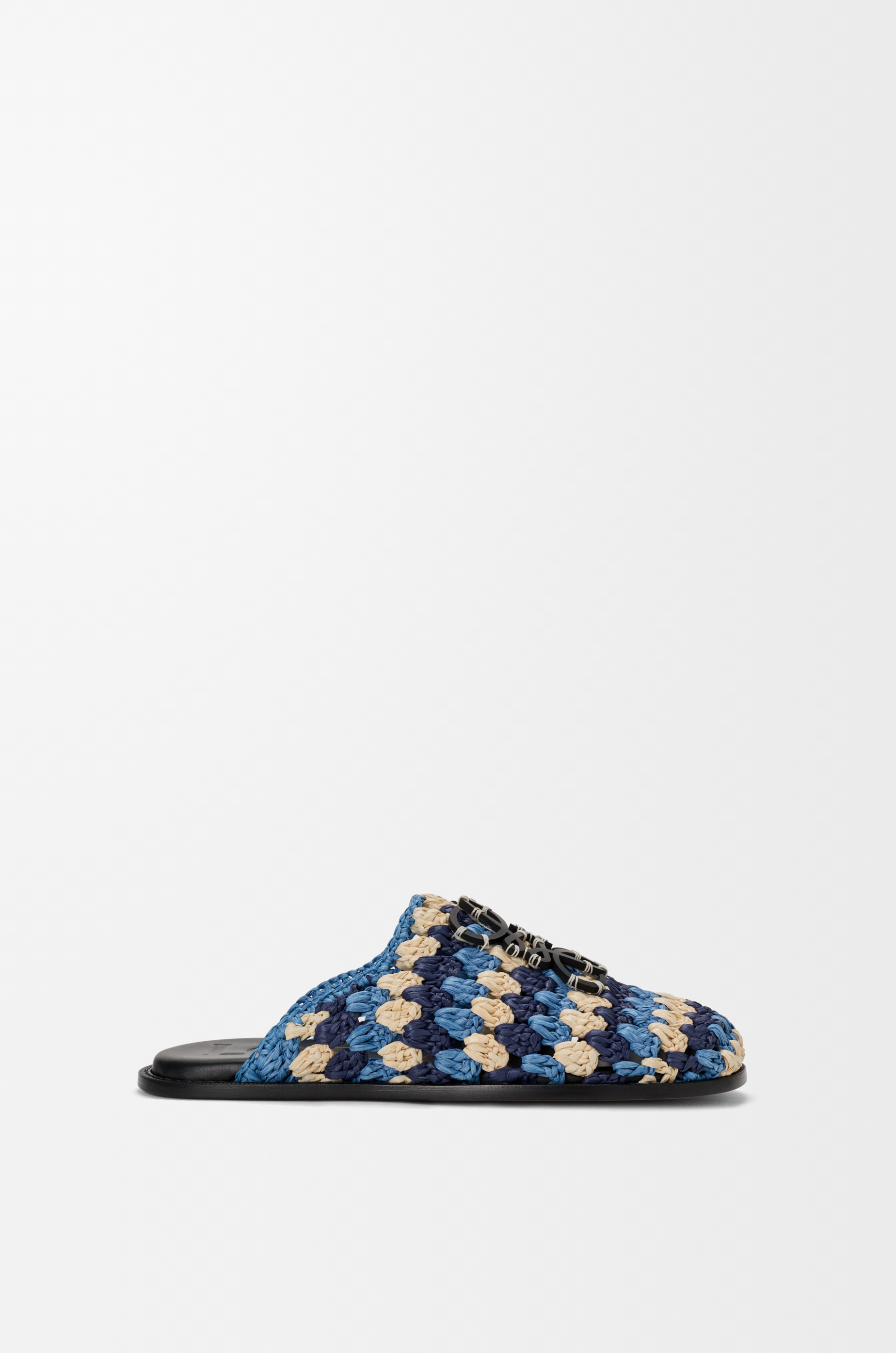 Flex mule in raffia and calfskin Multicolor - LOEWE USA Official