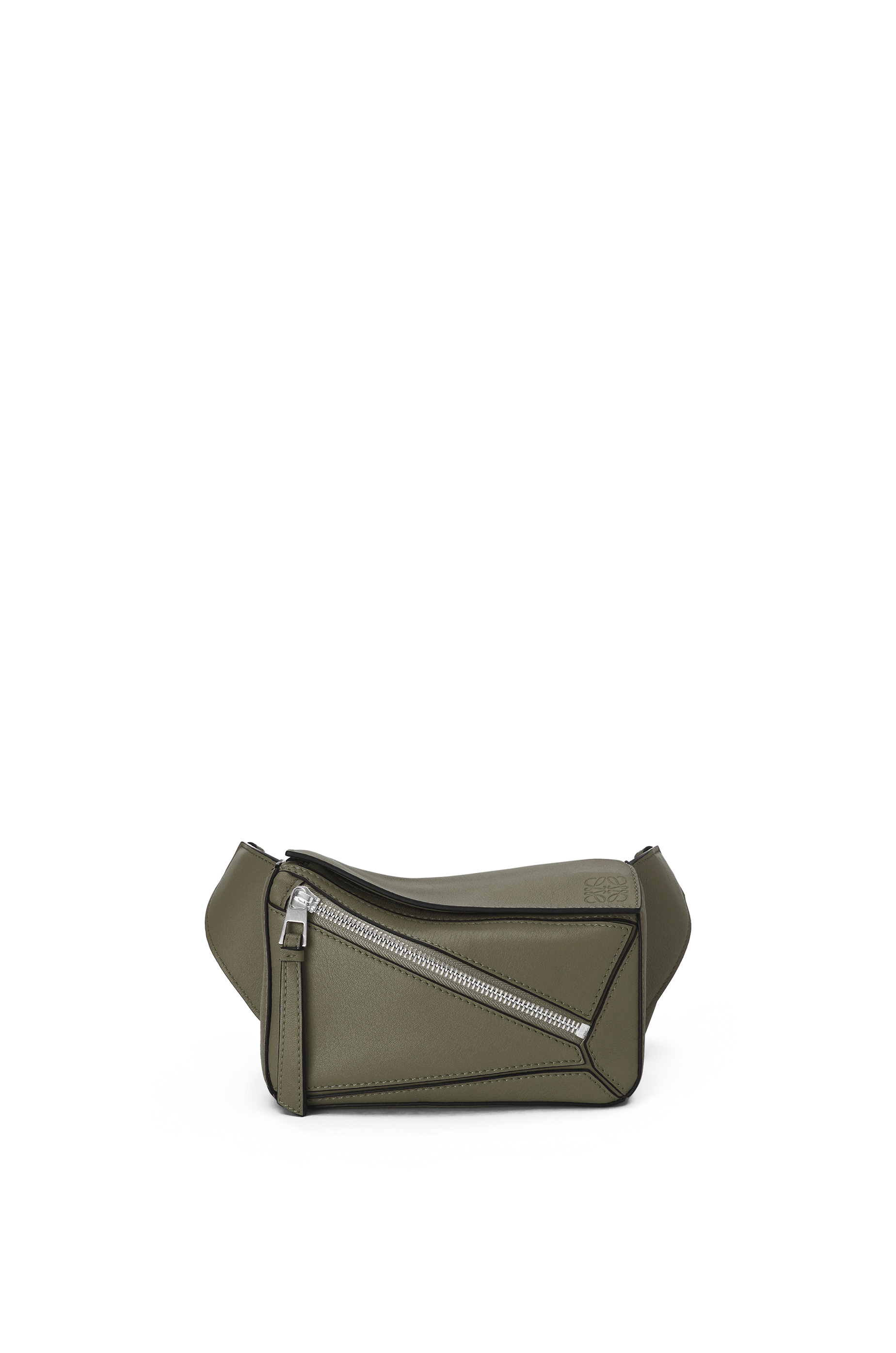 Mini Puzzle bumbag in classic calfskin Khaki Green - LOEWE