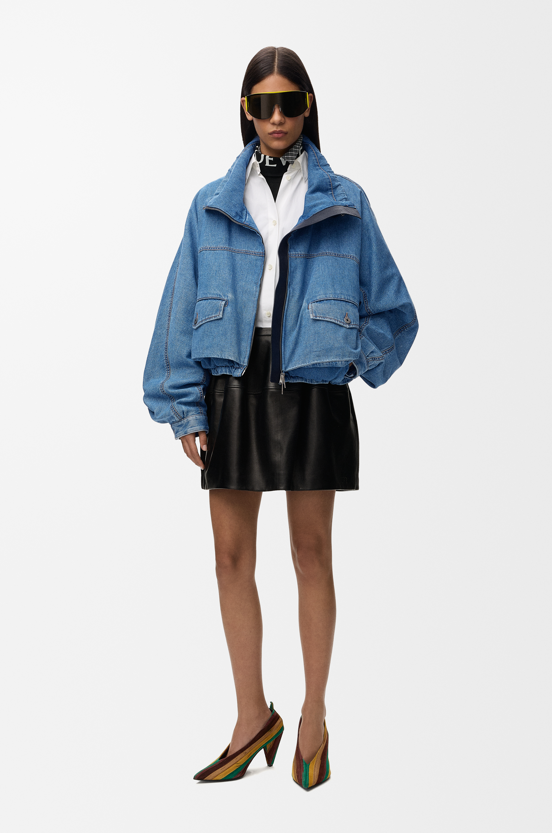 Loewe Jacket In Denim Size: 44 For Woman In Blue