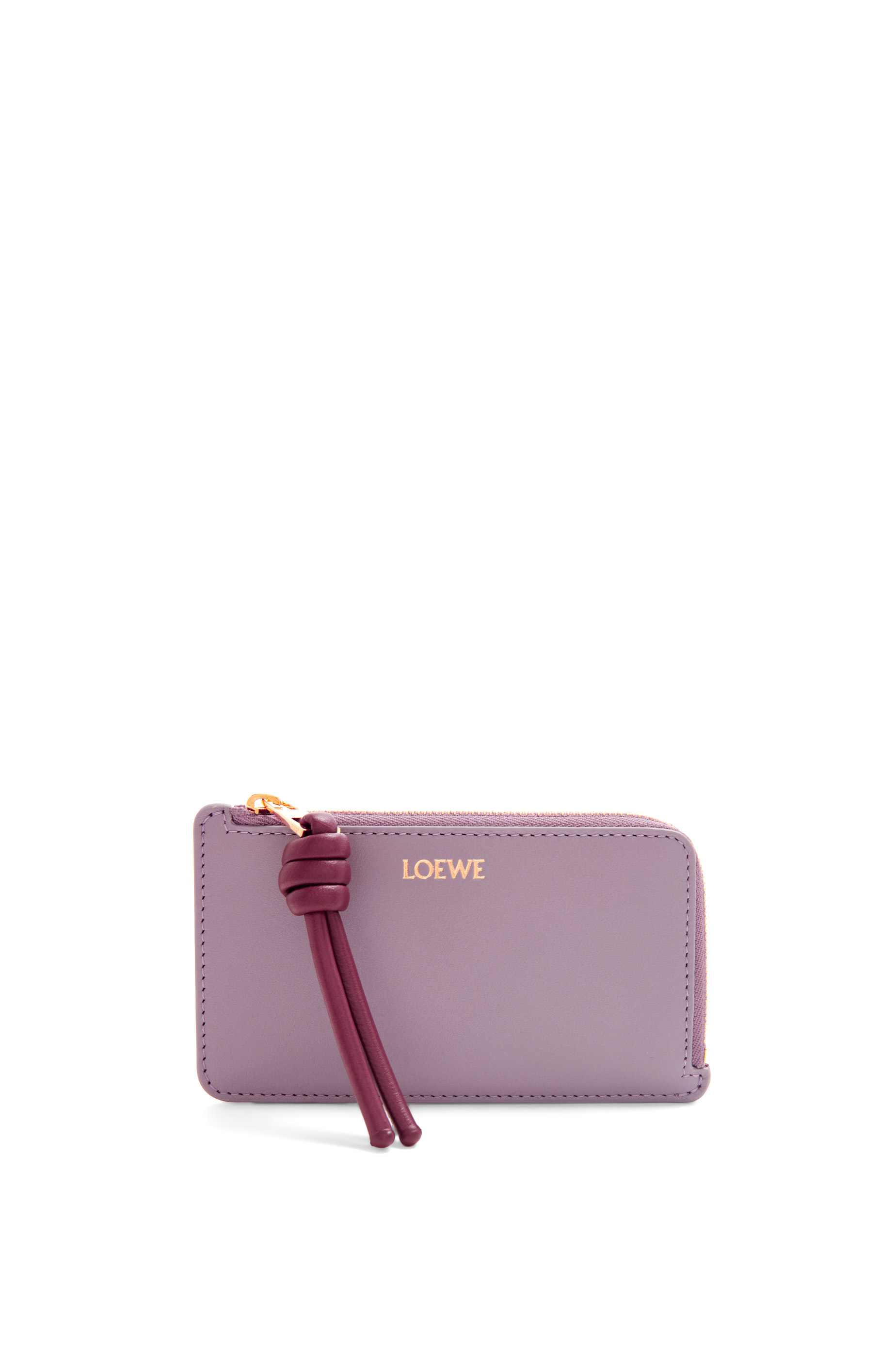 LOEWE Knot coin cardholder in shiny nappa calfskin Dirty Mauve 