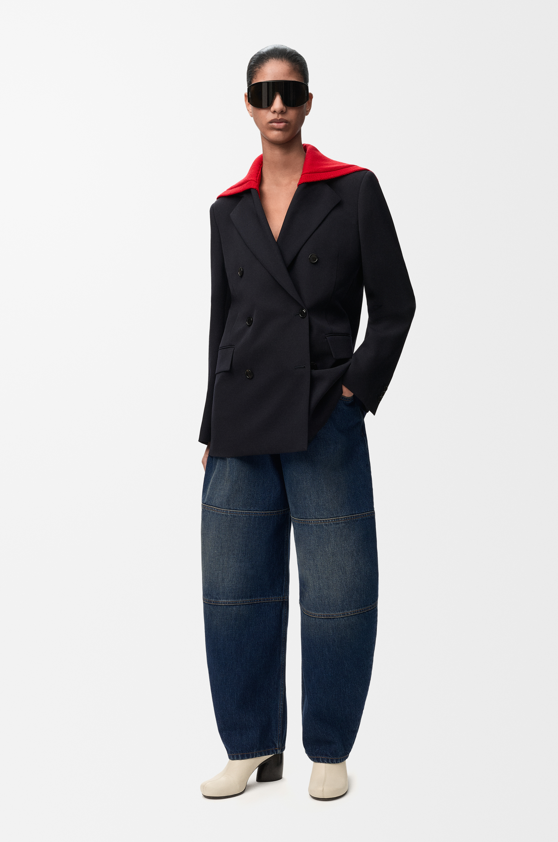 Loewe Barrel Jeans In Denim Size: 44 For Woman In Blue