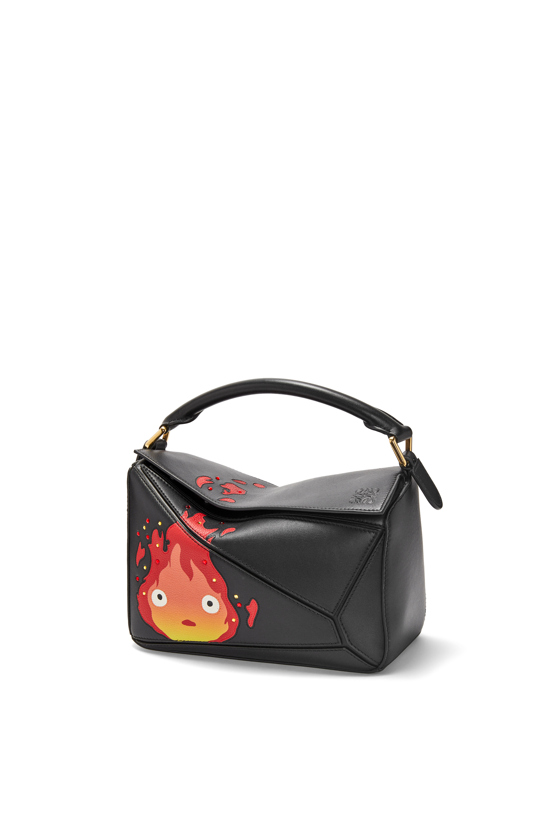 ロエベLOEWE ハウルの動く城カルシファー茶 パズルスモール パズルバッグ