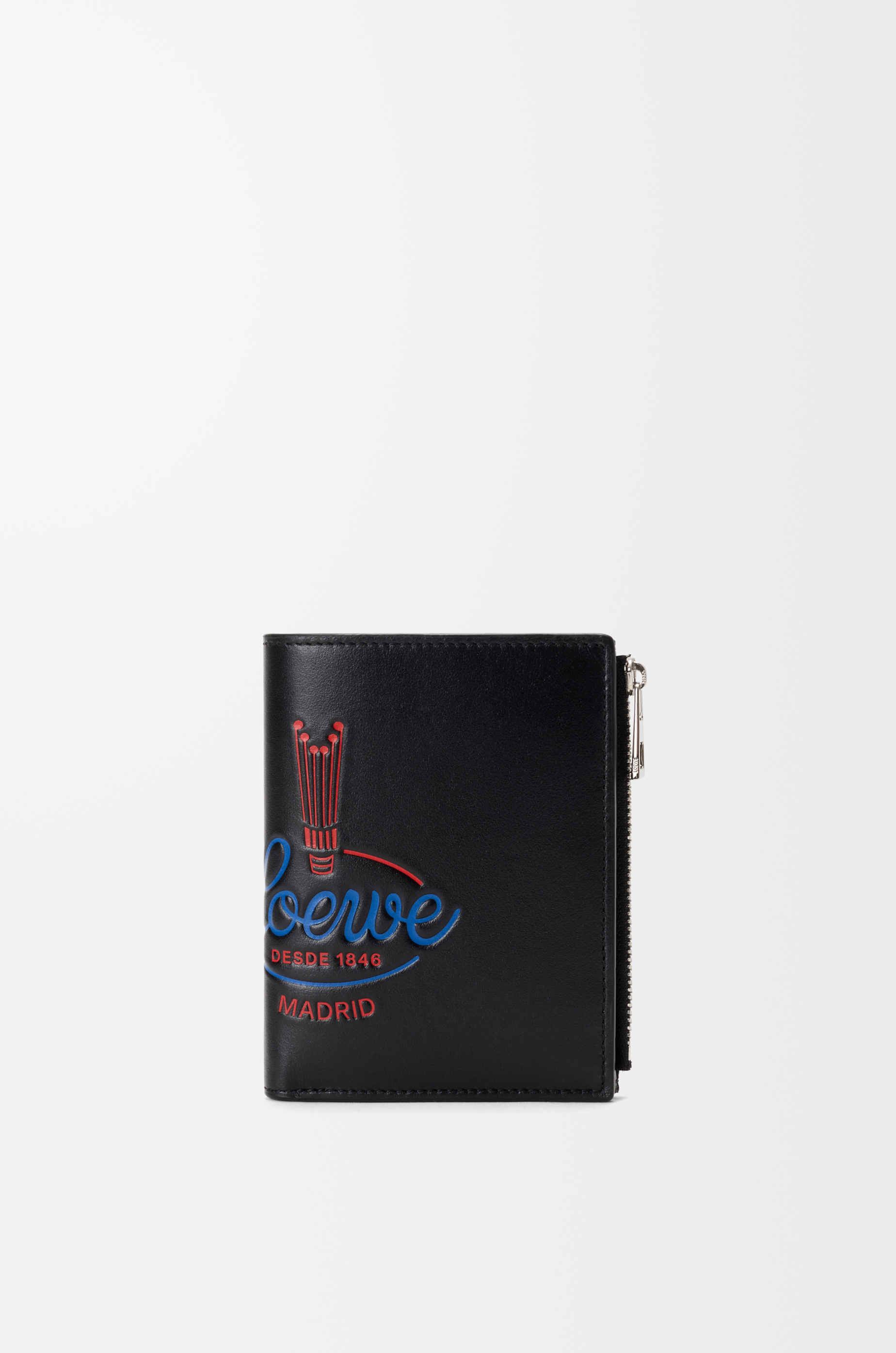 Slim compact wallet in shiny calfskin Black - LOEWE APAC official