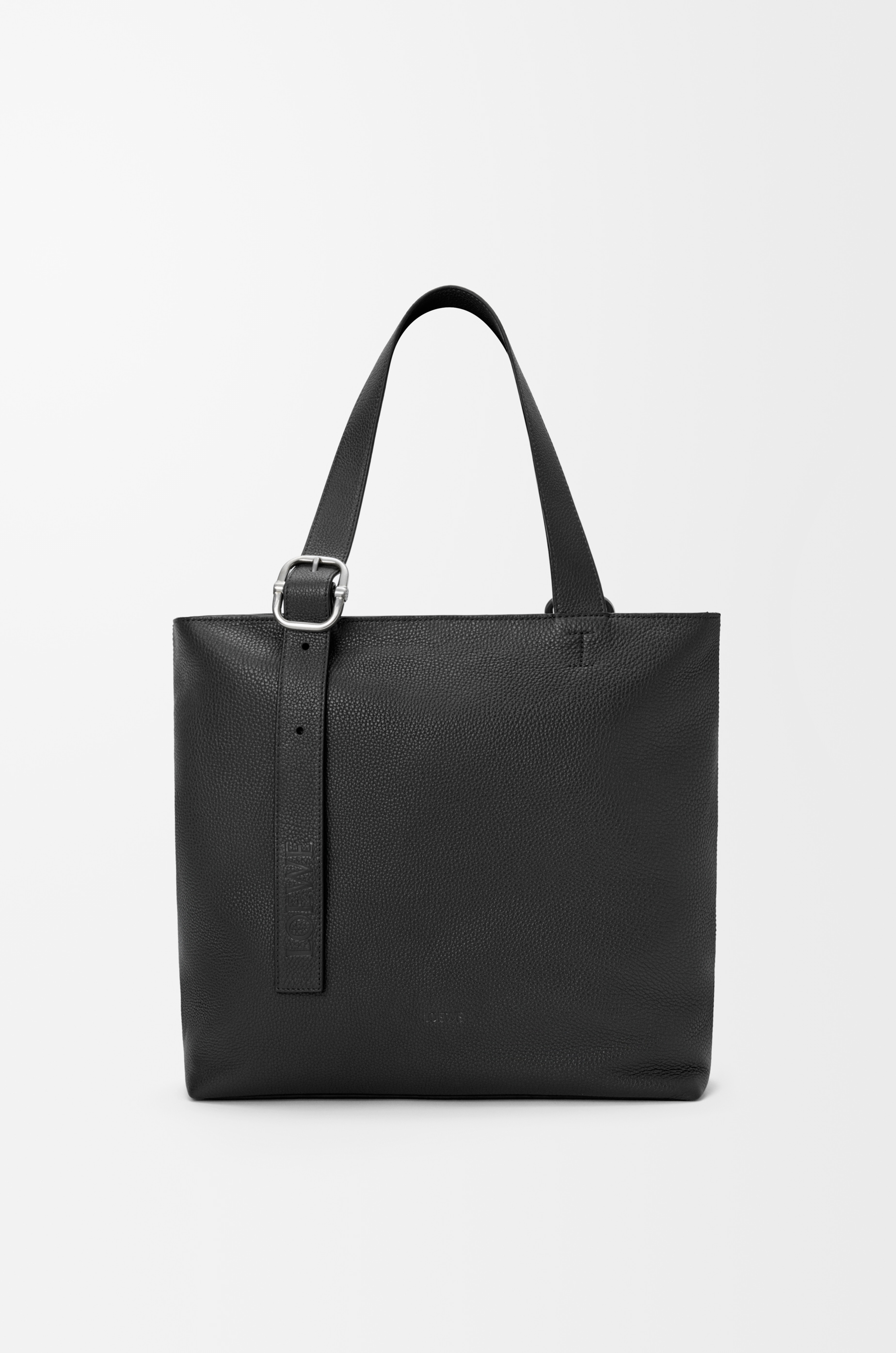 LOEWE ブラック レザートートバッグ Loop zipped tote in supple grained calfskin Black - LOEWE Japan