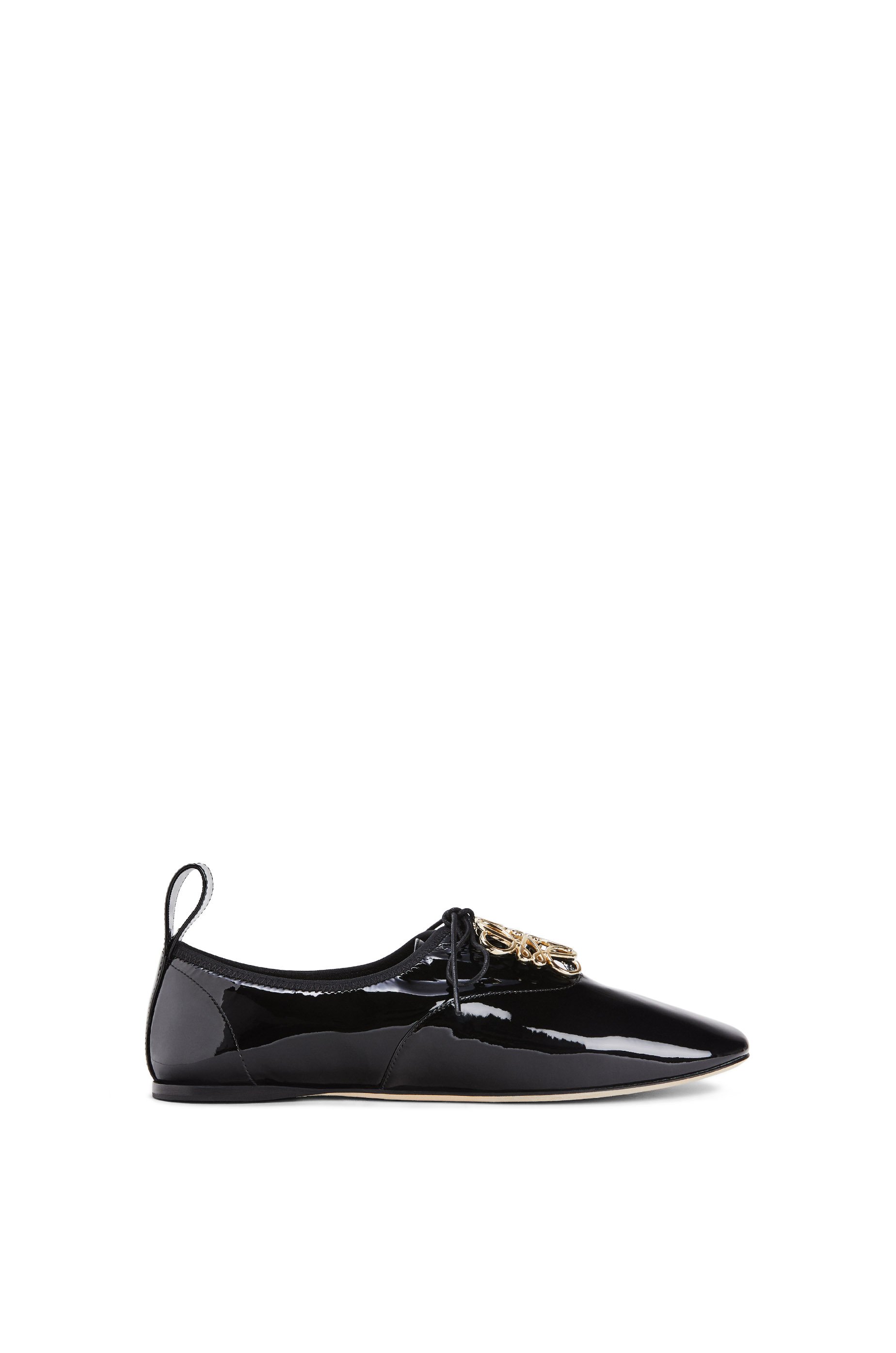 Soft derby anagram in patent calf Black 