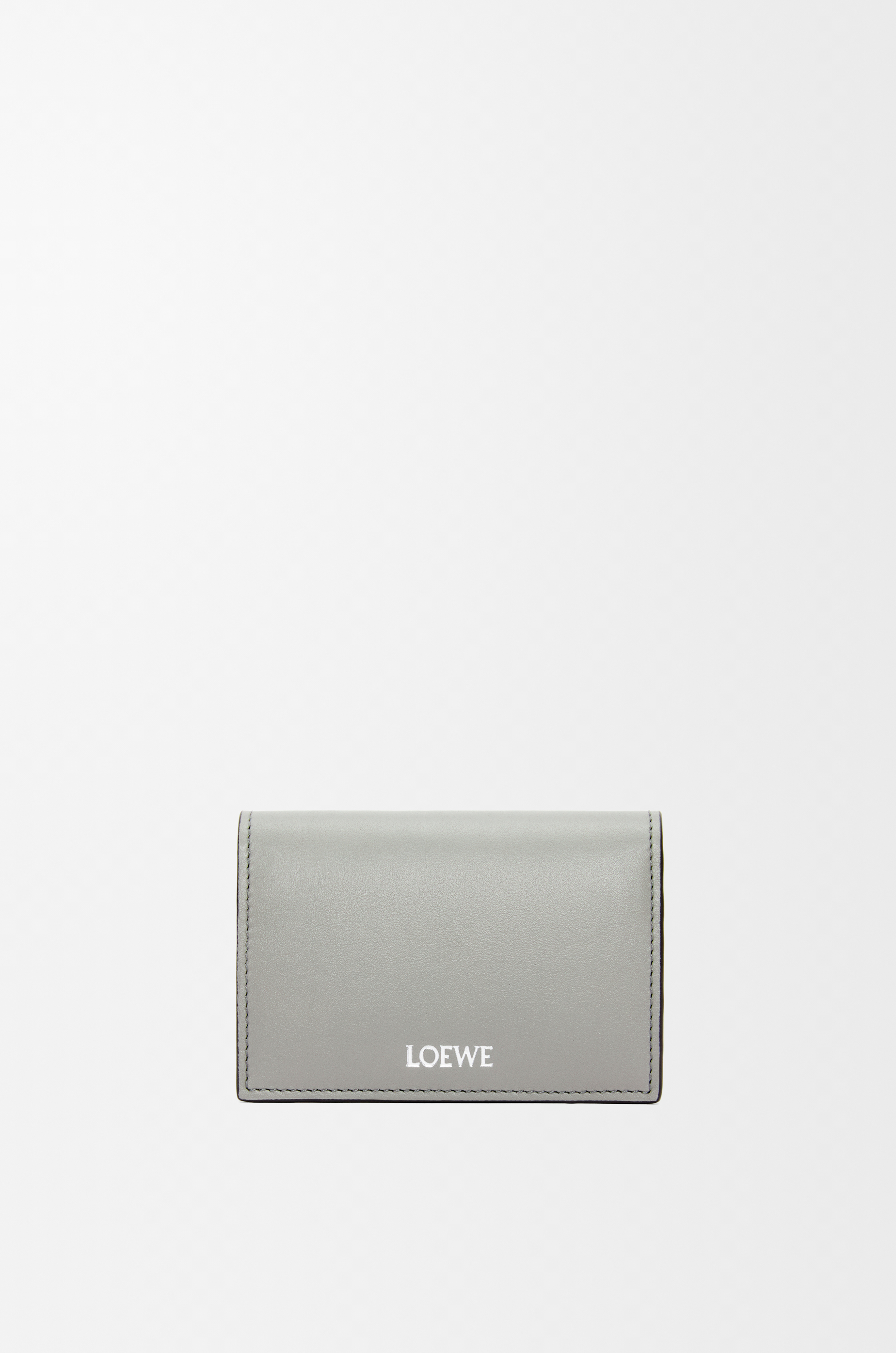 【LOEWE】Slim bifold cardholder カードホルダー Slim bifold cardholder in shiny nappa calfskin Grey - LOEWE