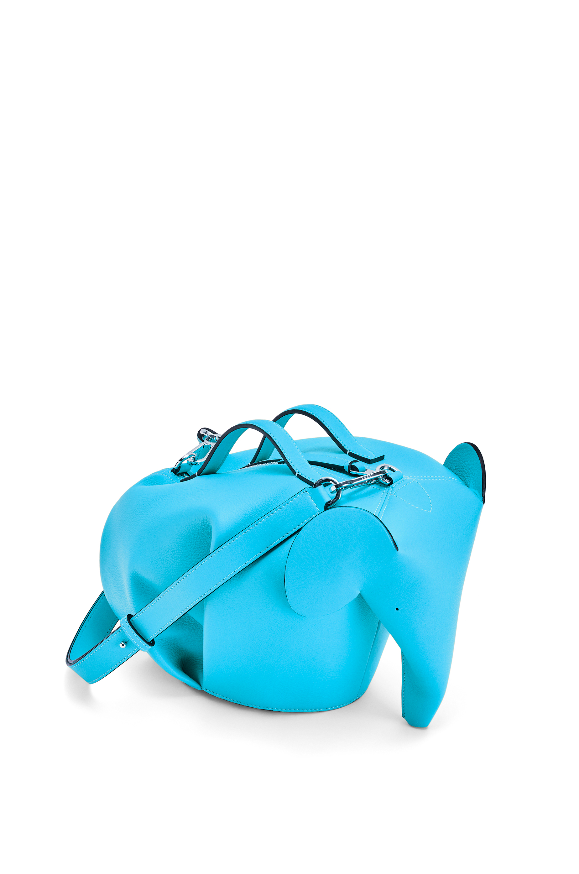 Large Elephant bag in classic calfskin Cyan - LOEWE