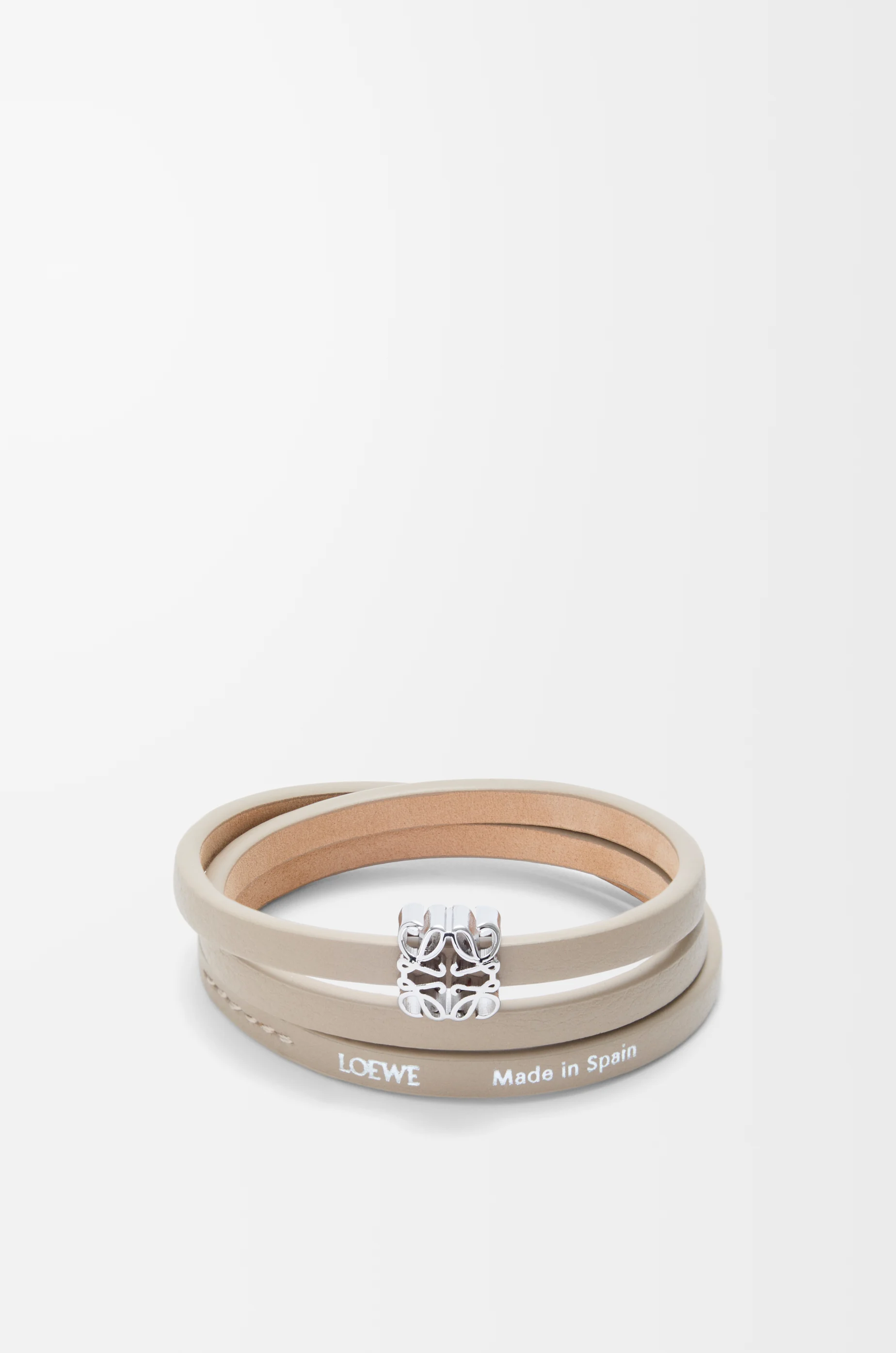 ロエベ　アナグラム　ボンベ　ツイスト　ブレスレット アナグラム ボンベ ツイスト ブレスレット（カーフ） ベージュ - LOEWE